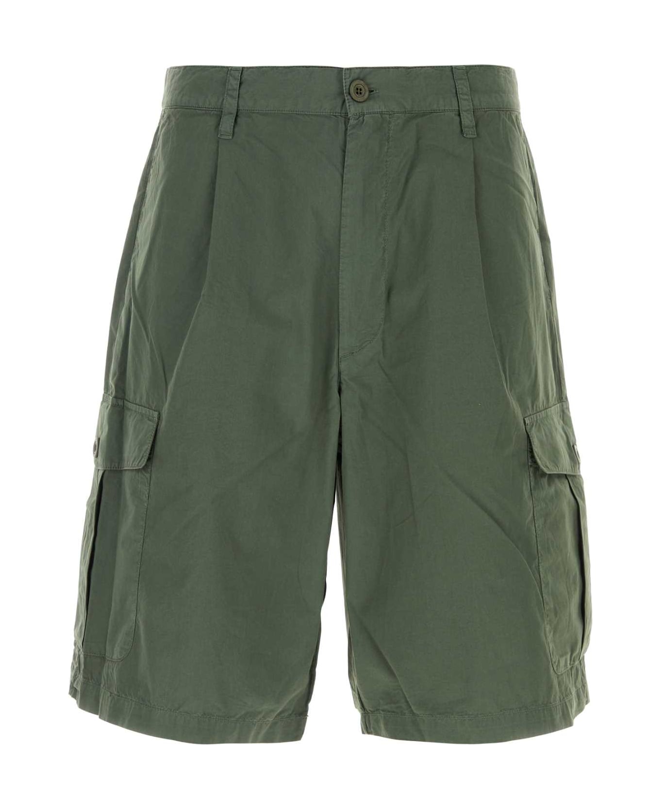 Emporio Armani Dark Green Cotton Bermuda Shorts - 05C1 ショートパンツ