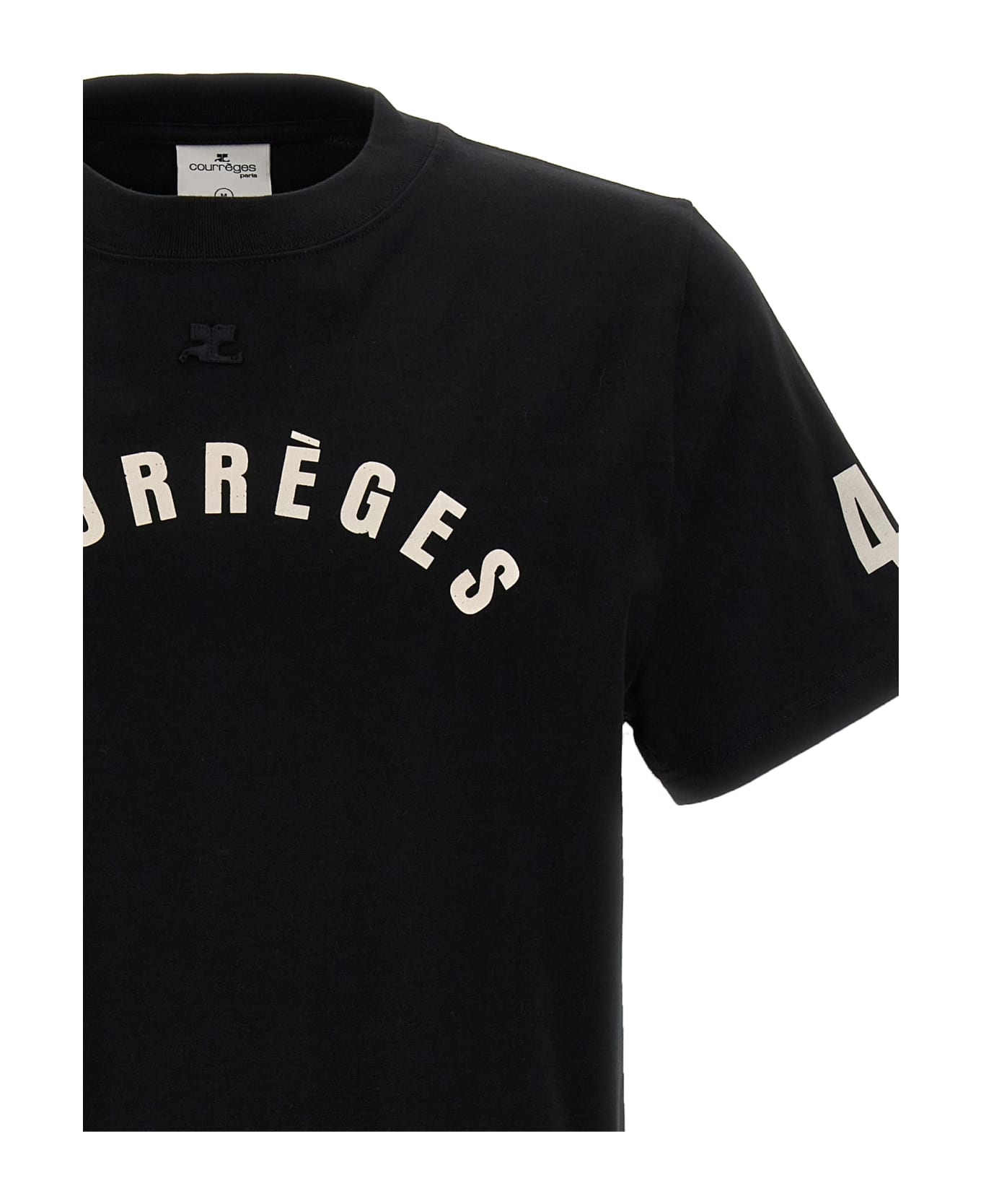 Courrèges 'straight Printed' T-shirt - Black  