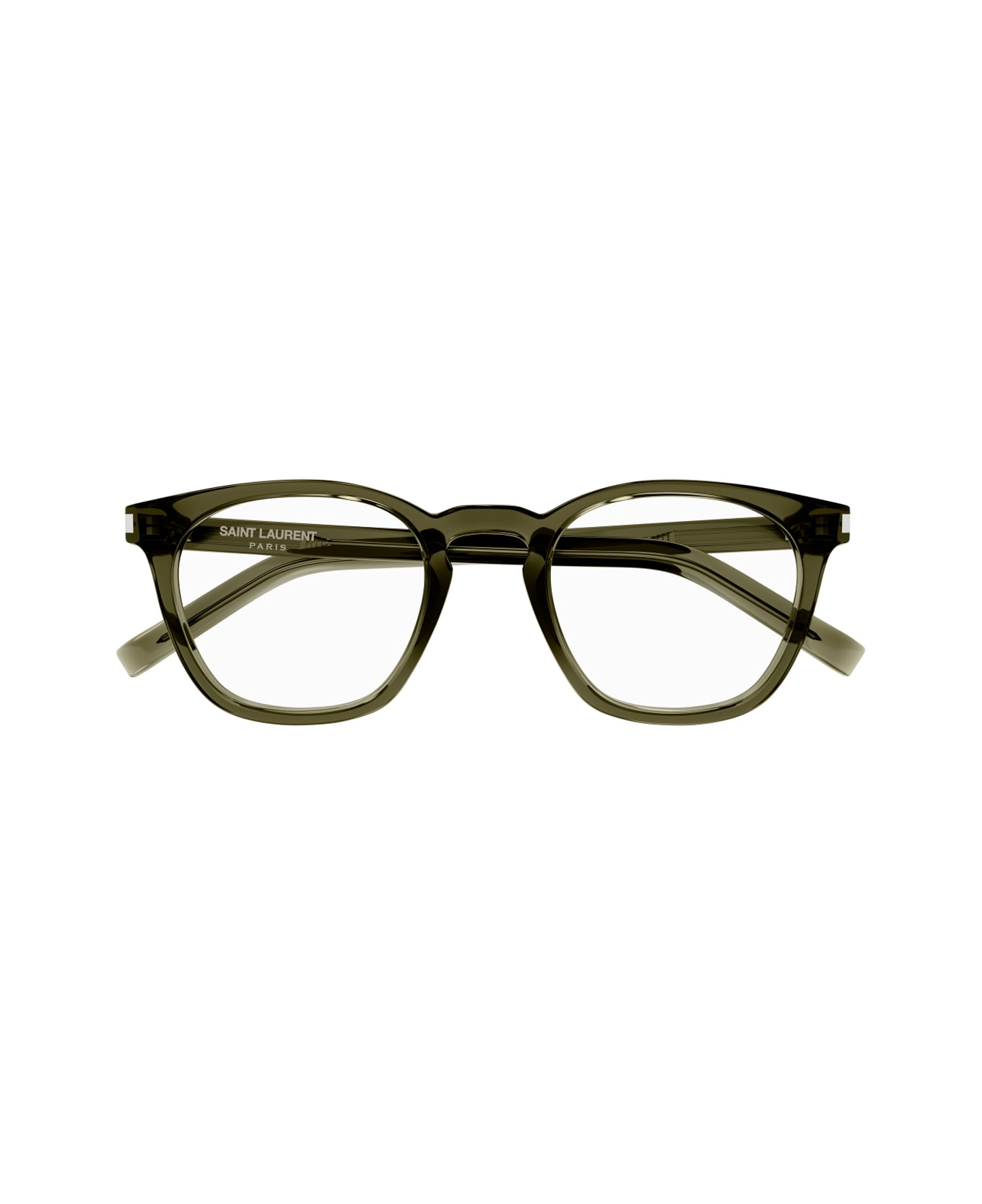 Saint Laurent Eyewear Saint Laurent Sl 28 Opt Linea Corner Angle 003 Green Transparent Glasses - Verde