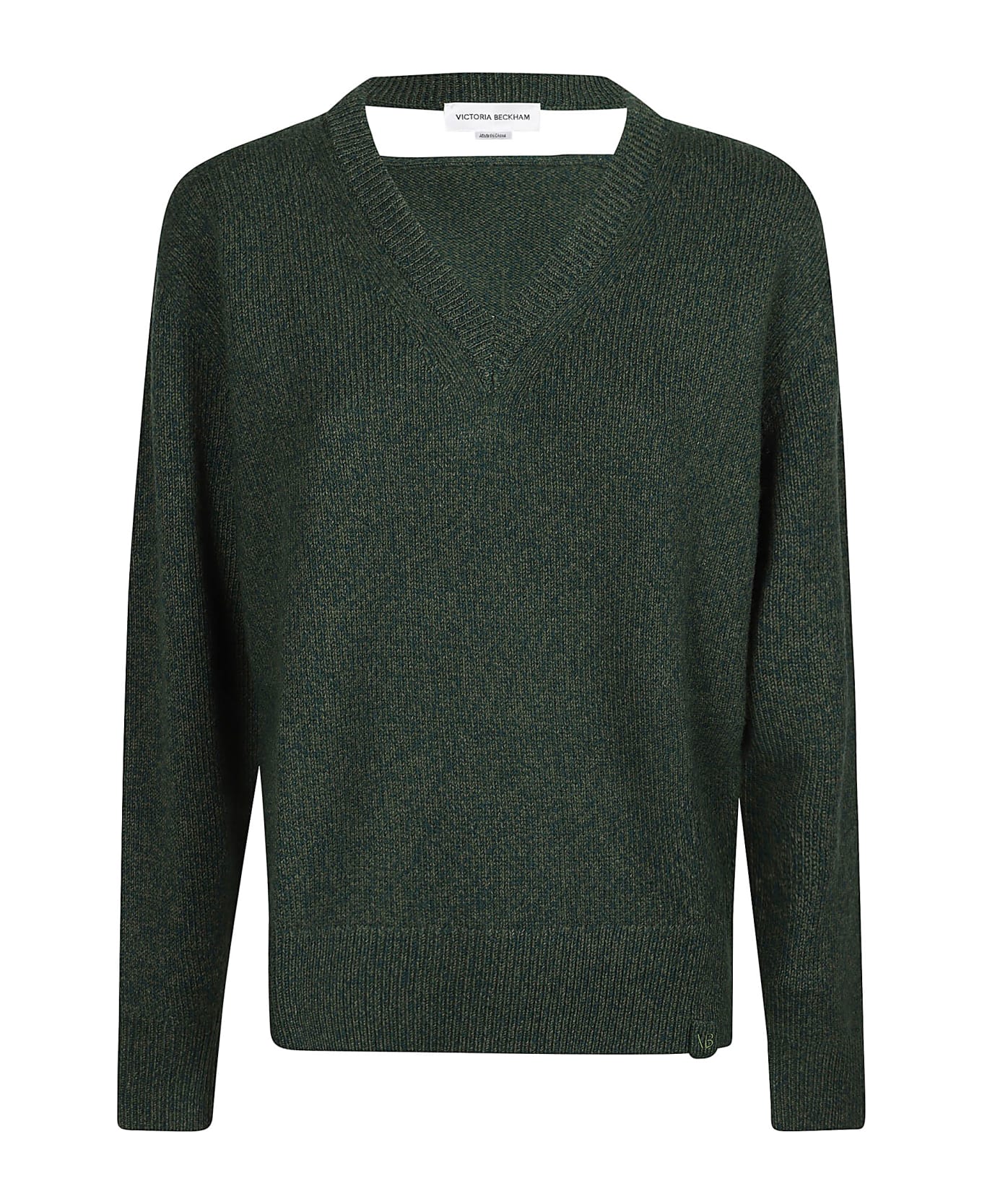 Victoria Beckham Convertible V-neck Sweater - Green