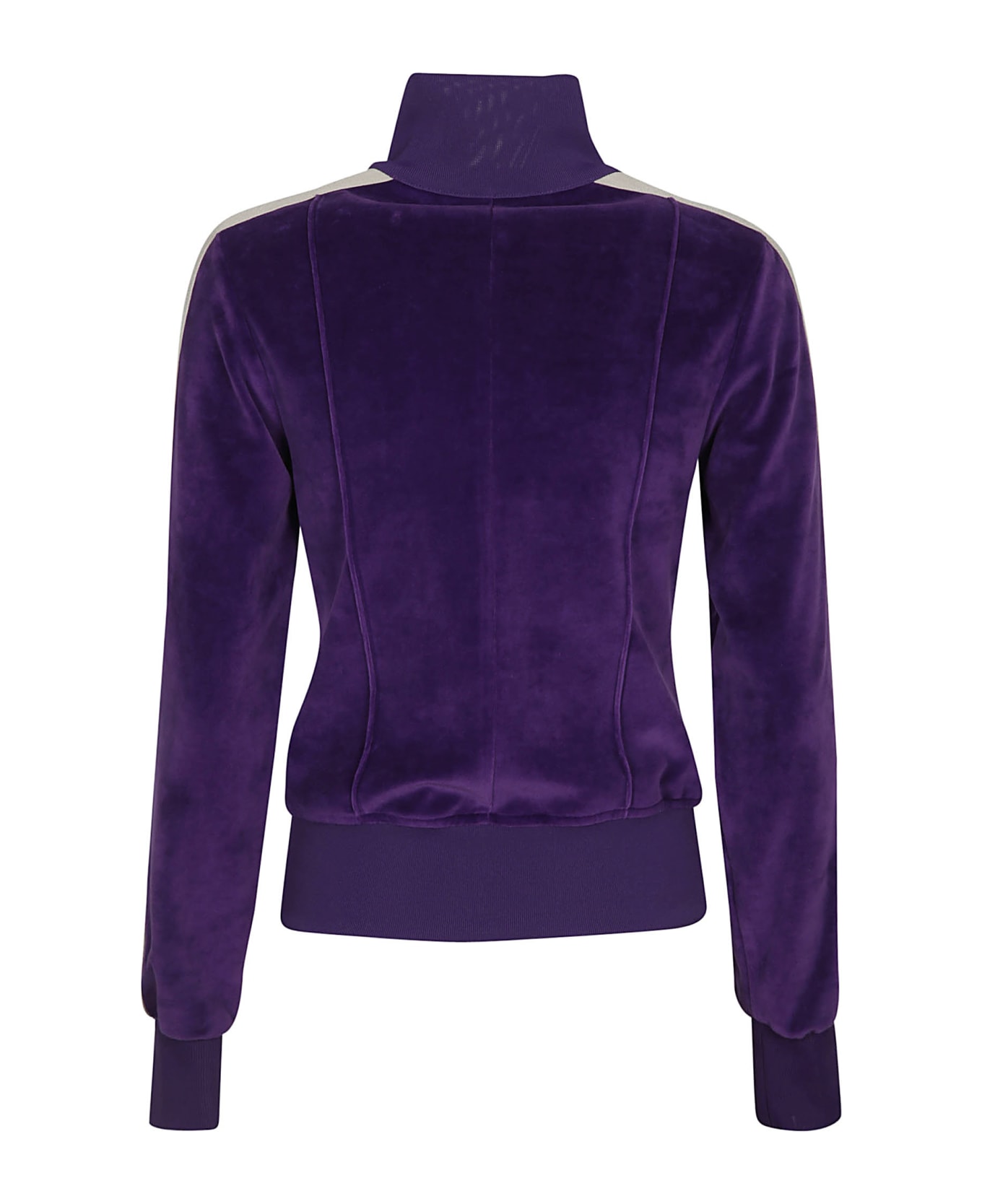 Palm Angels Chenille Fitted Track Bomber - Purple/White