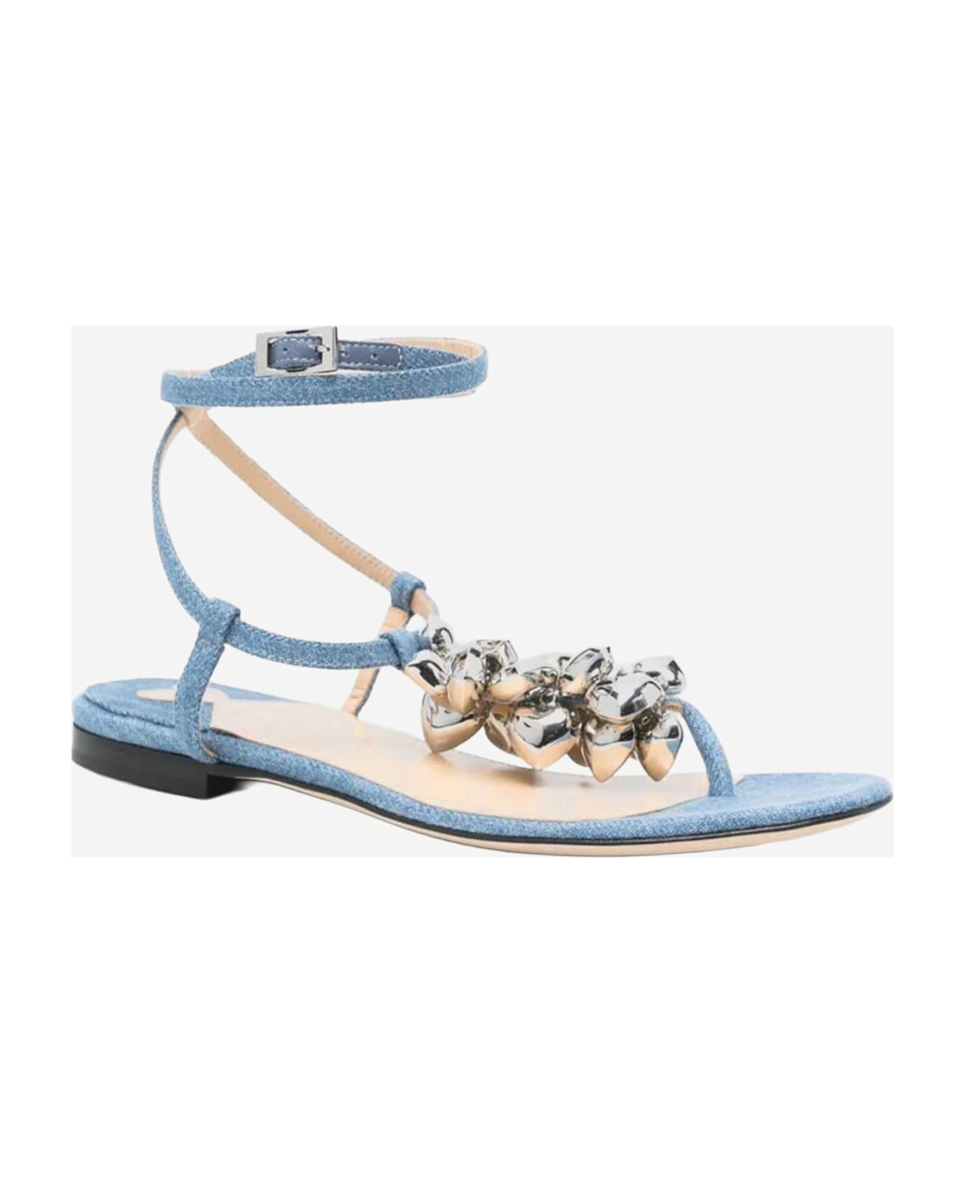 Mach 
Mach Cotton And Leather Sandals - Denim