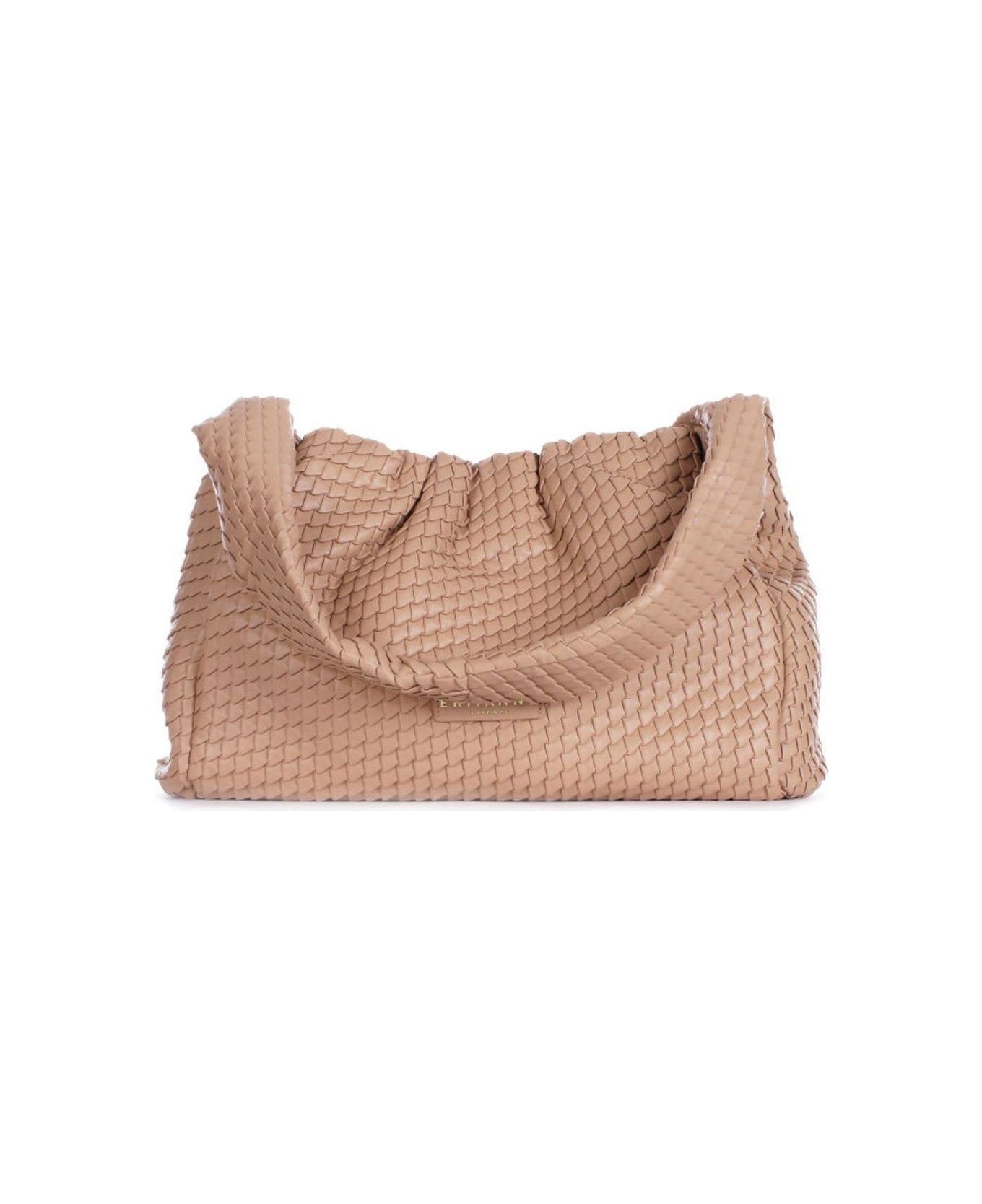 Ermanno Firenze Logo Embossed Hobo Bag - Sand