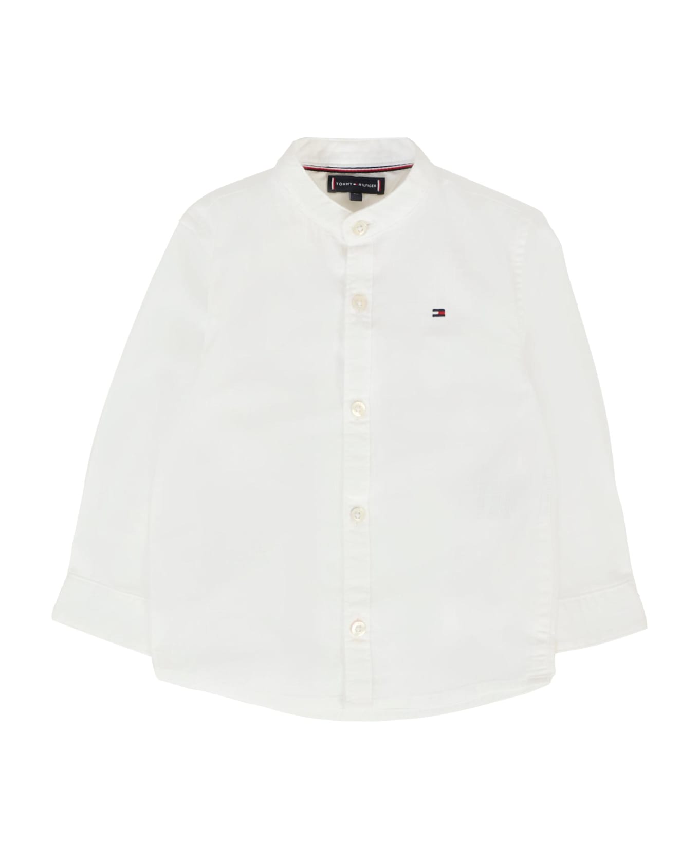 Tommy Hilfiger White Shirt For Baby Boy With Flag - White