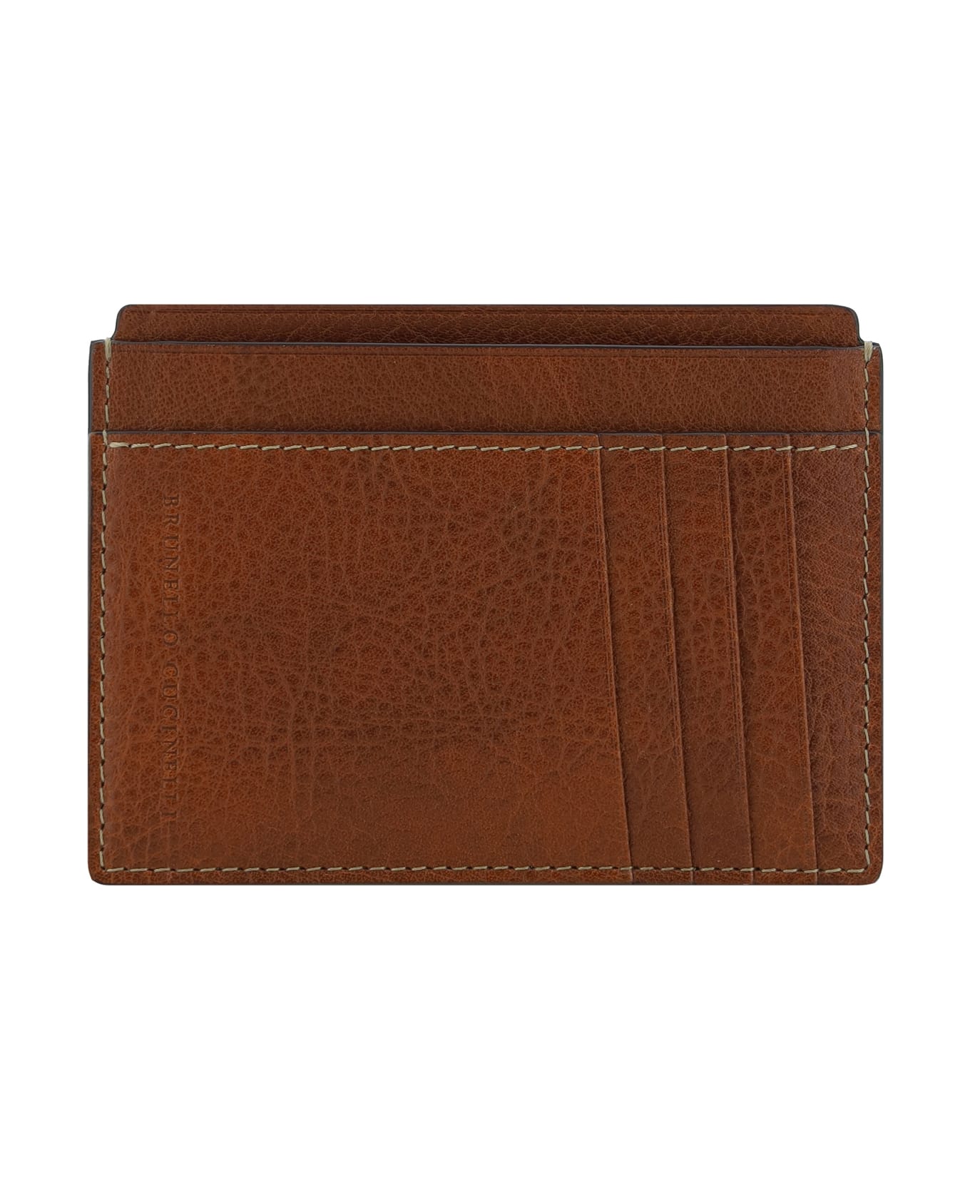 Brunello Cucinelli Leather Card Holder - Bronzo