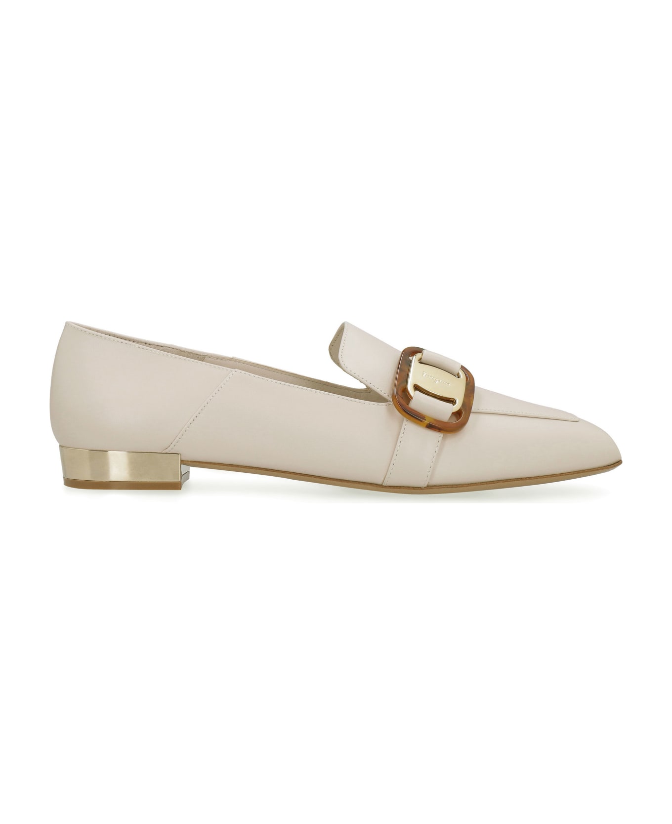 Ferragamo Wang Leather Loafers - Ivory