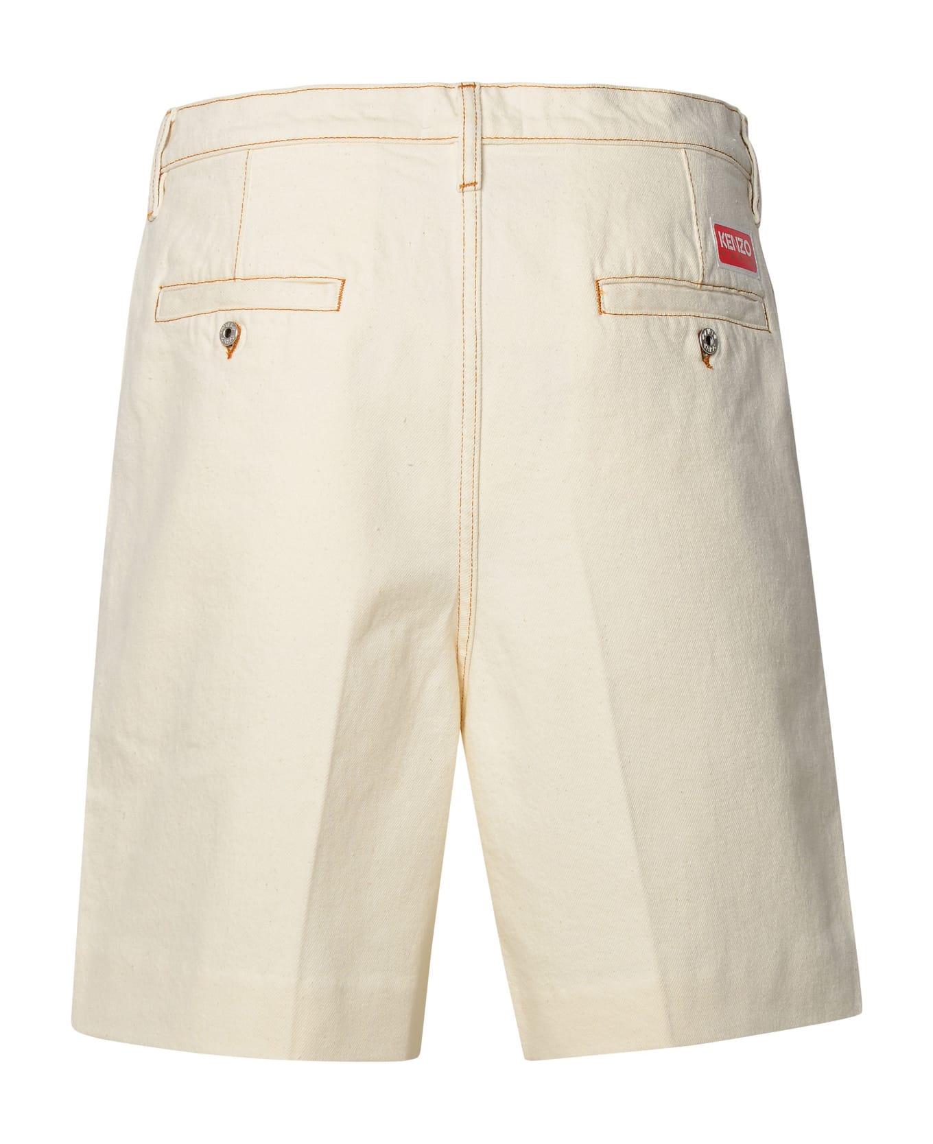 Kenzo Beige Cotton Blend Bermuda Shorts - Beige