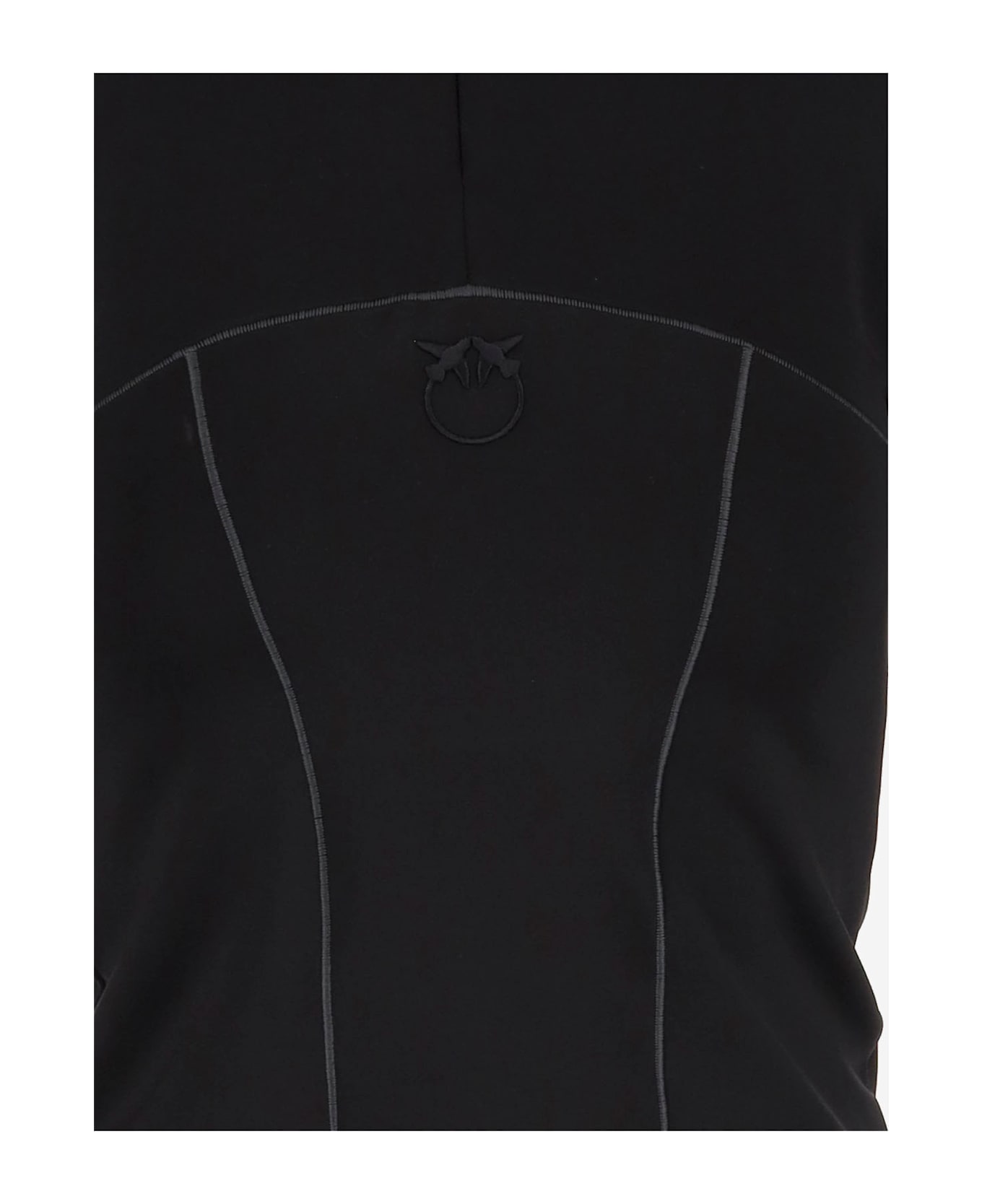 Pinko Stretch Nylon Jersey With Logo - Black