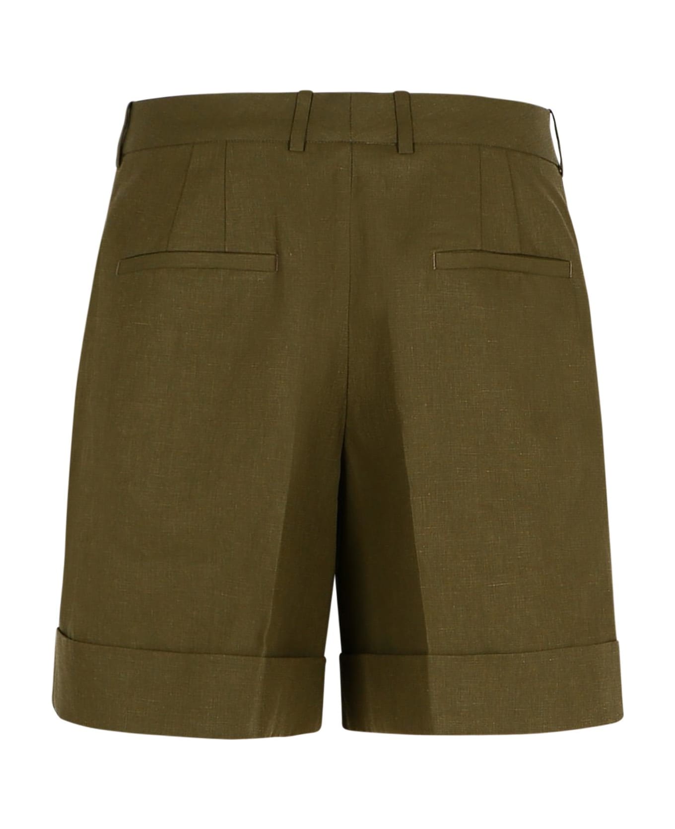 Jil Sander Green Linen Shorts - Green