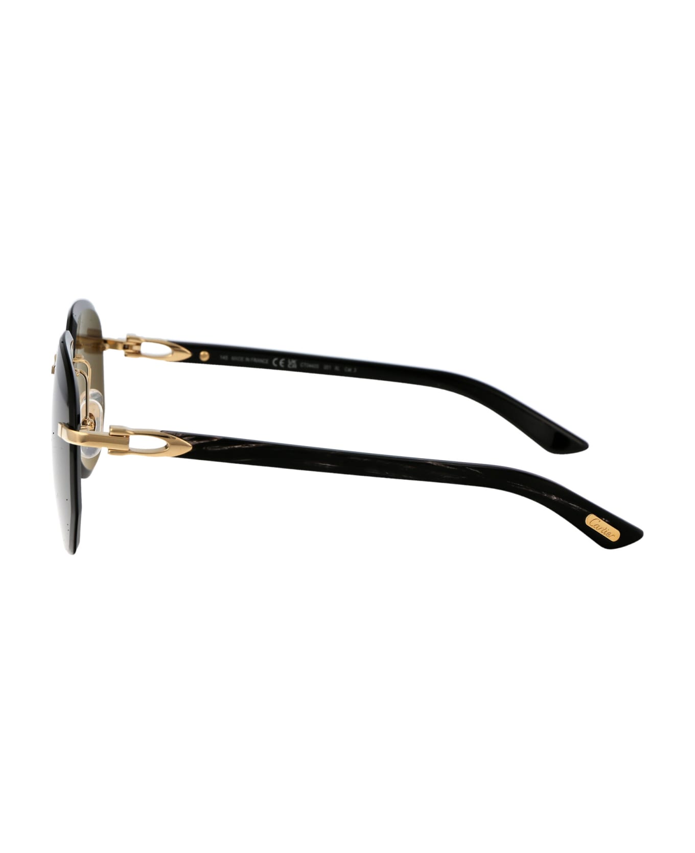 Cartier Eyewear Ct0440s Sunglasses - 001 GOLD BLACK GREY