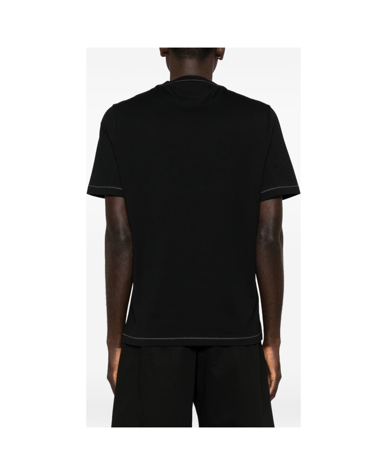 Brunello Cucinelli Logo Cotton T-shirt - Black