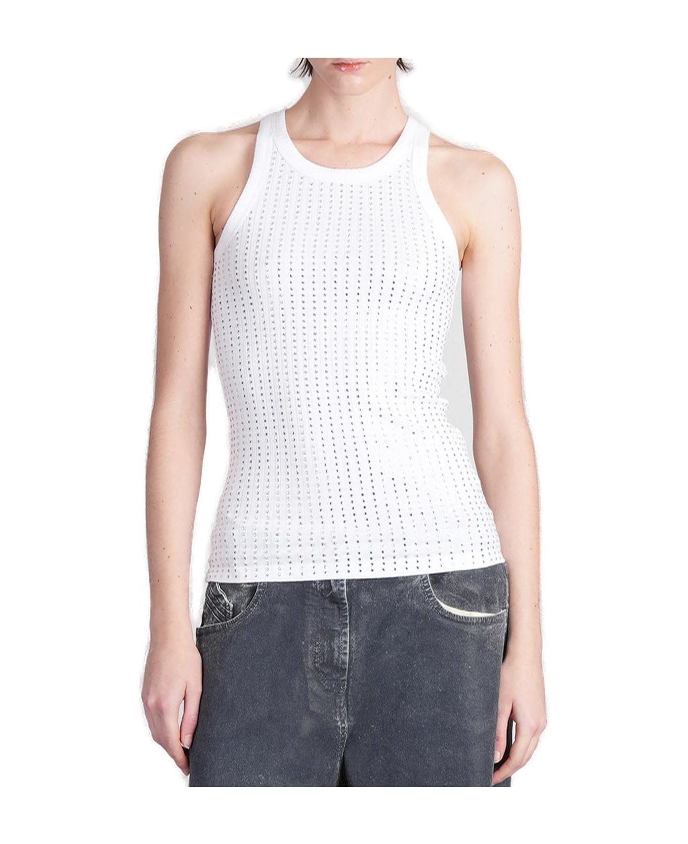 The Attico Jersey Ribbed Tank Top - White