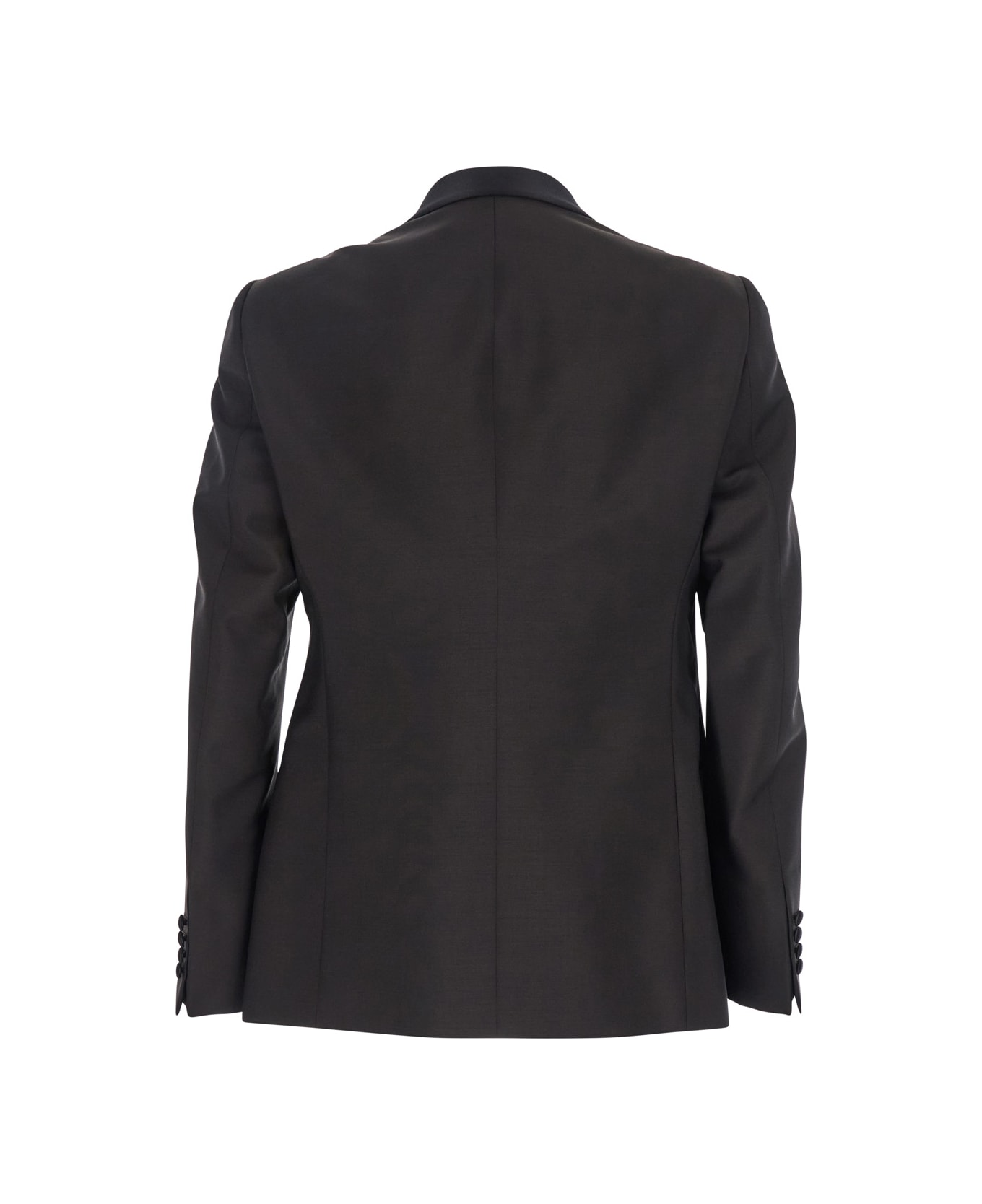 Emporio Armani Brown Single-breasted Jacket With Shawl Revers In Wool Blend Man - Brown
