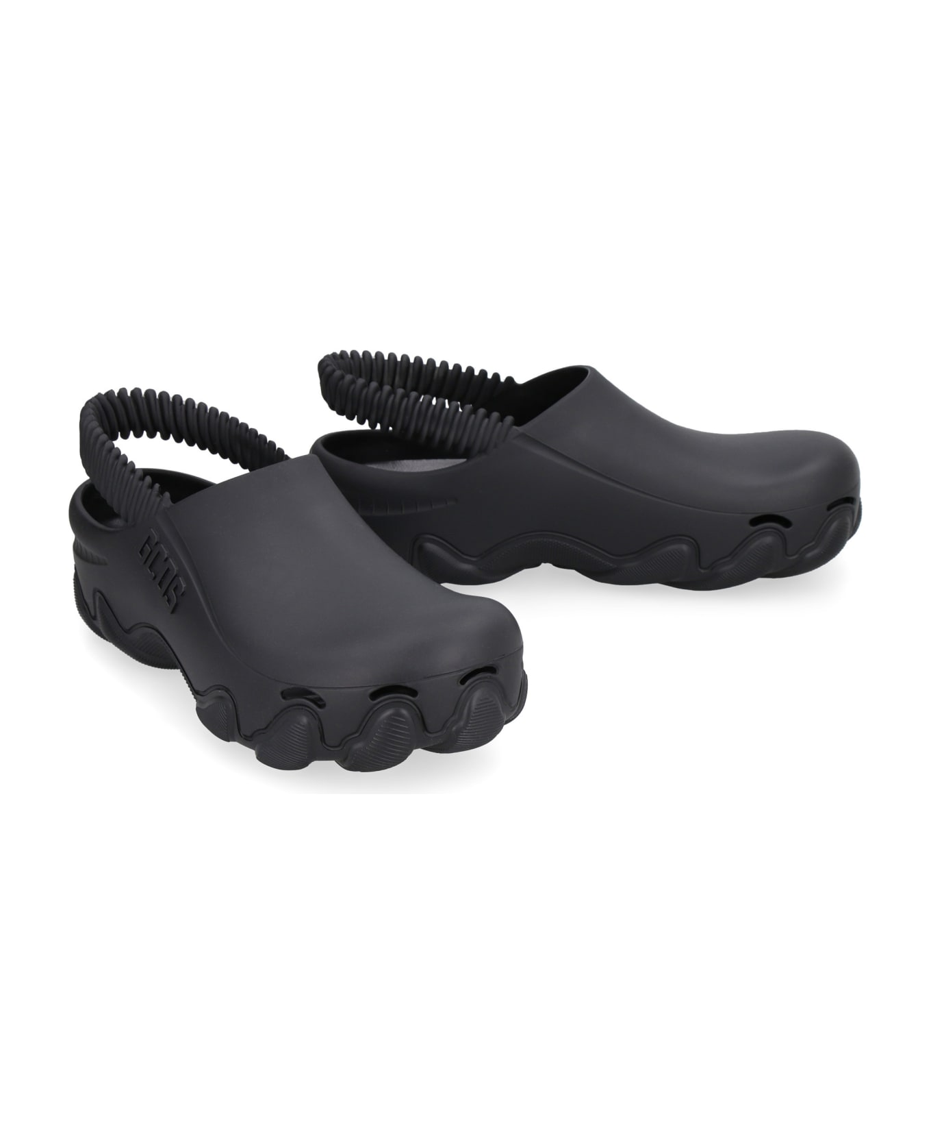 GCDS Ibex Logo Detail Rubber Mules - black
