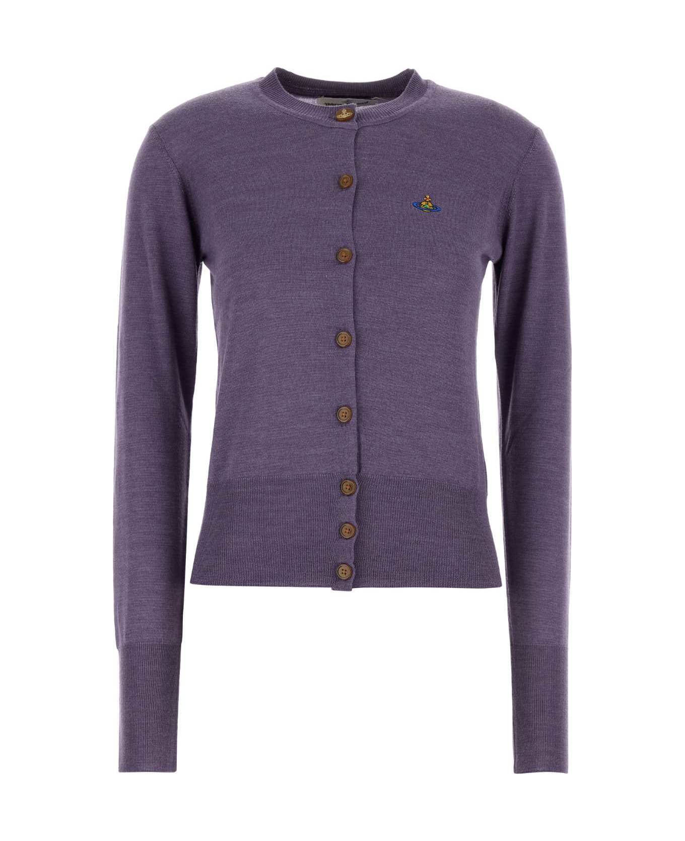 Vivienne Westwood Purple Wool Blend Bea Cardigan - PURPLE