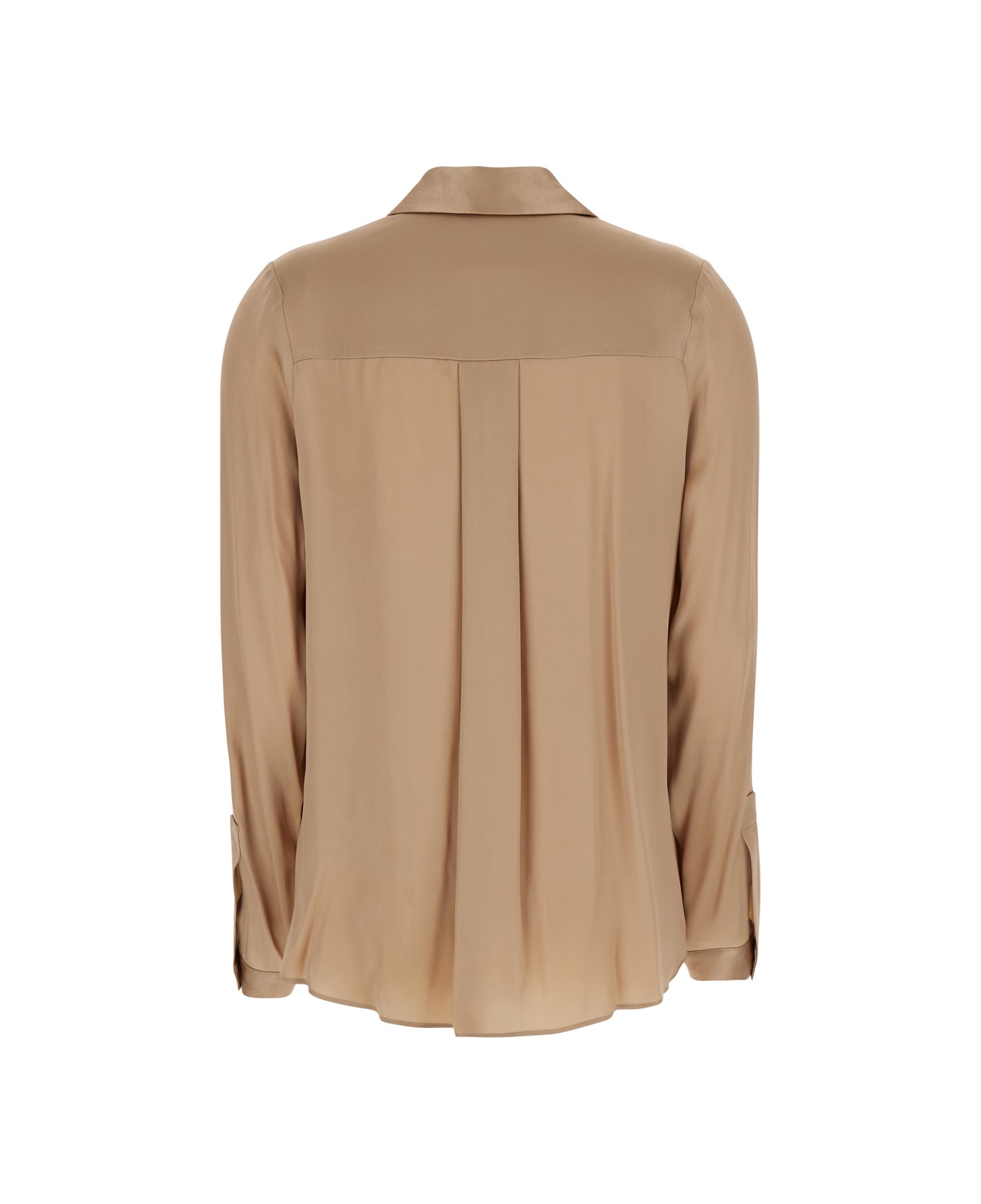 SEMICOUTURE Beige Shirt With Classic Collar And Button Closure In Silk Blend Woman - Beige
