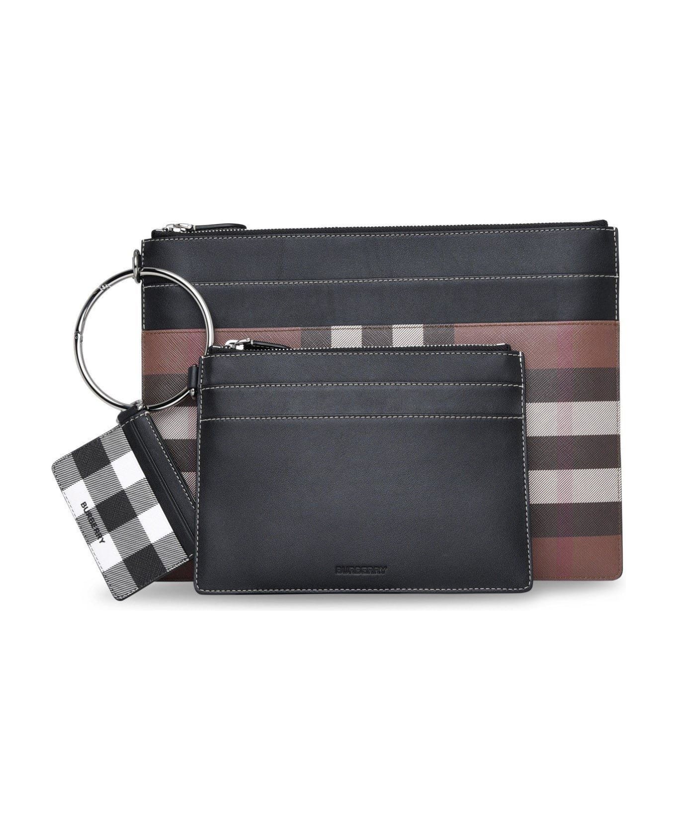 Burberry Logo Patch Zipped Wallet - Brown