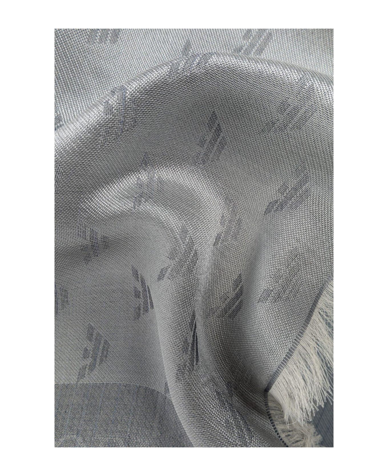 Emporio Armani Gradient-effect Jacquard Stole - Grey