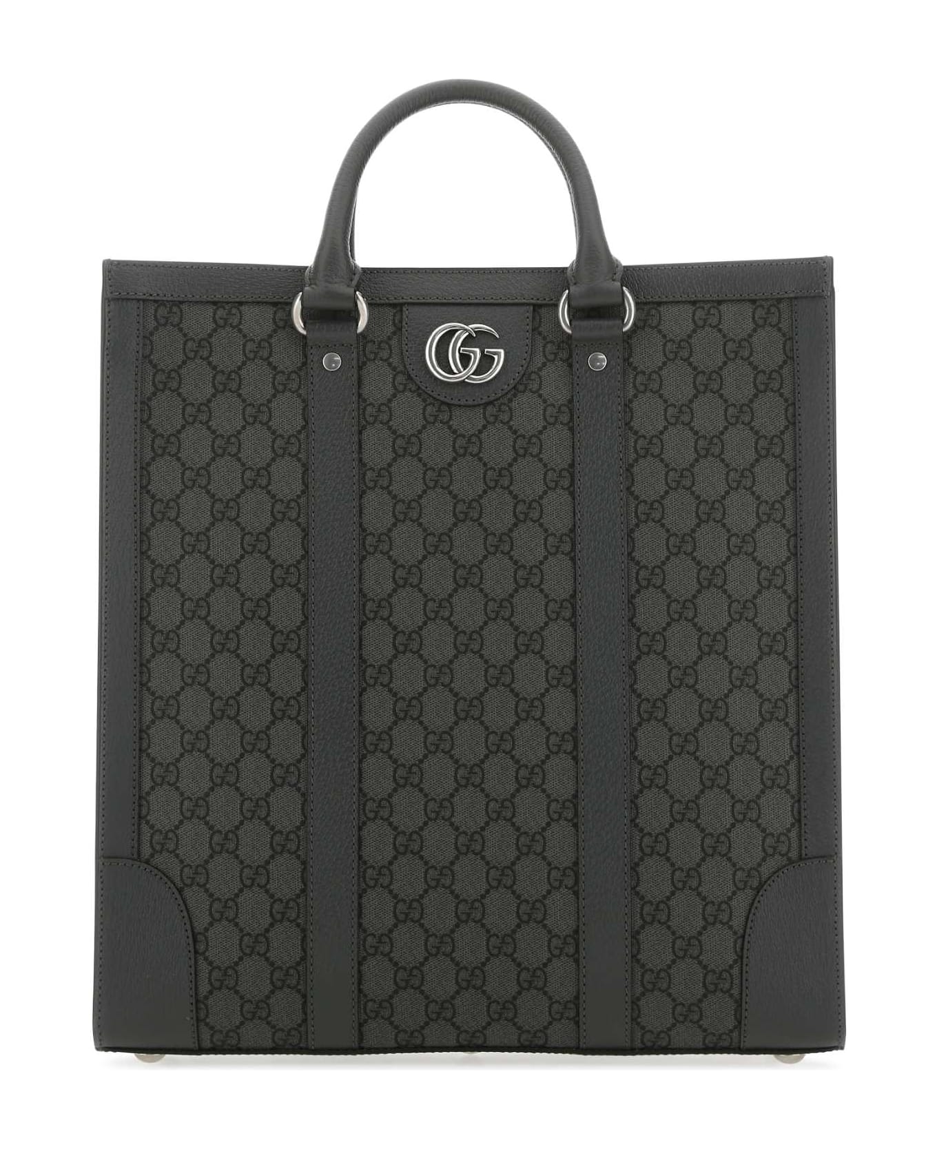 Gucci Gg Supreme Fabric And Leather Ophidia Shopping Bag - Grey