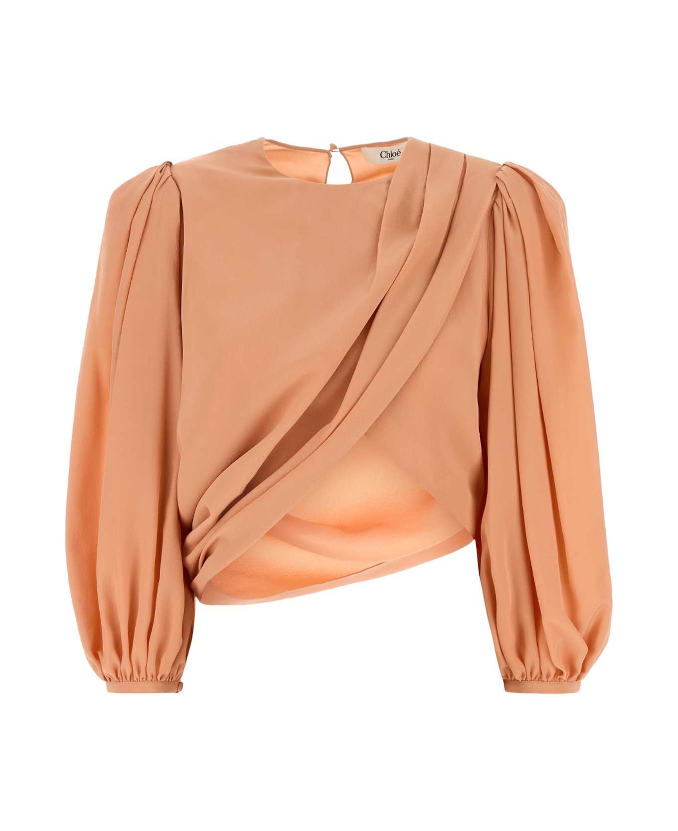 Chloé Salmon Crepe Top - BLUSHYPINK