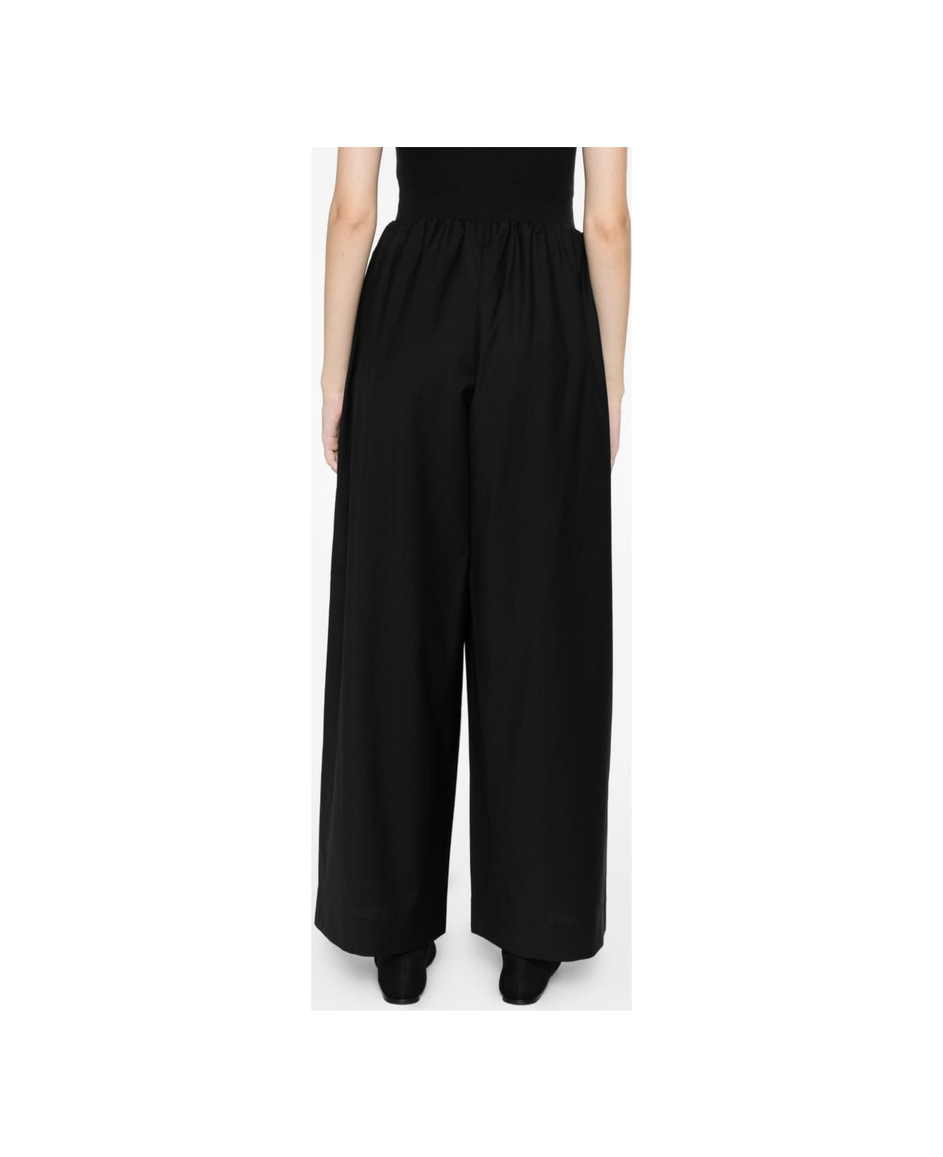 Totême Wool Drawstring Trousers - Black