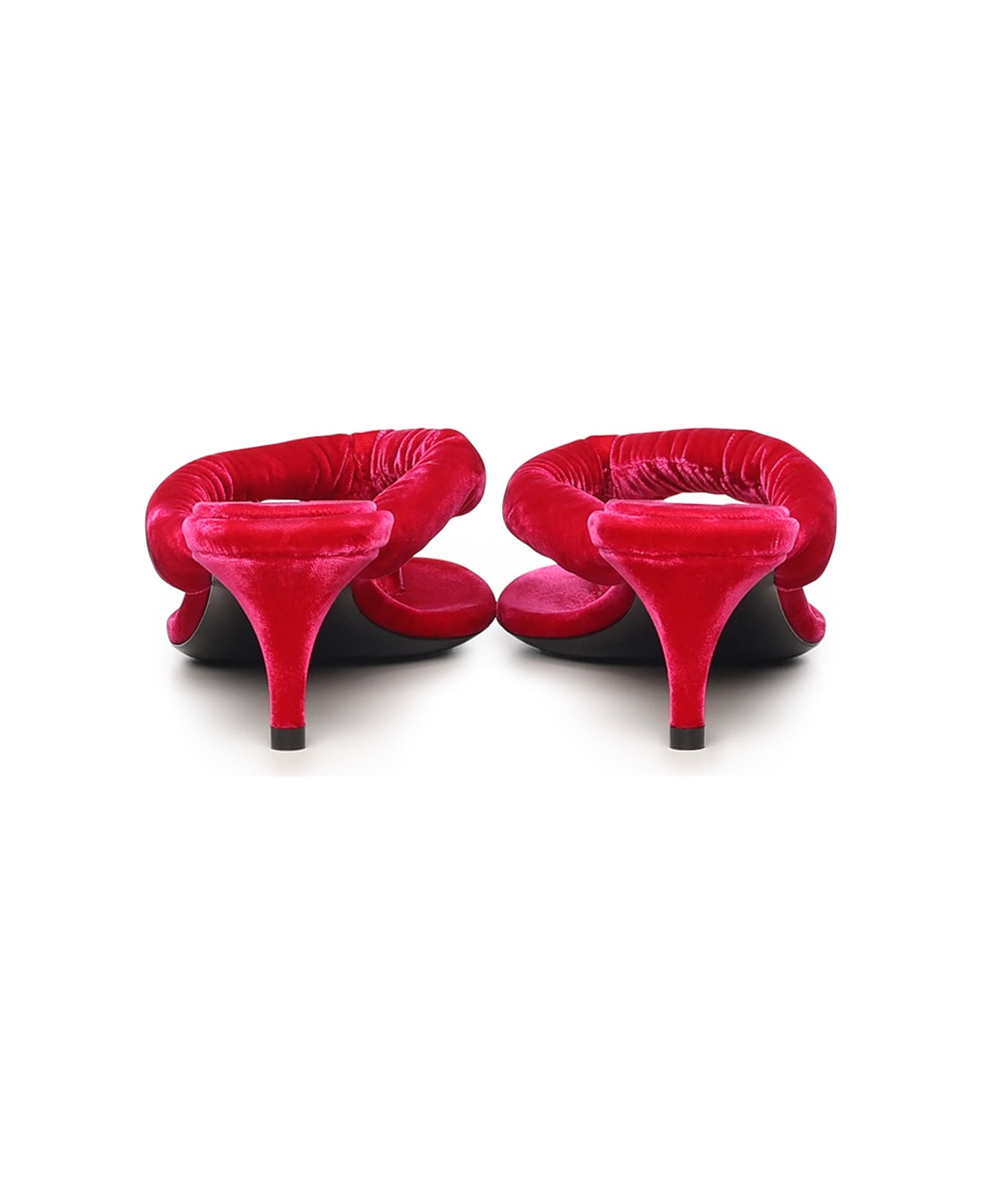 Alaia Velvet Heeled Flip-flop Mule - Fuchsia