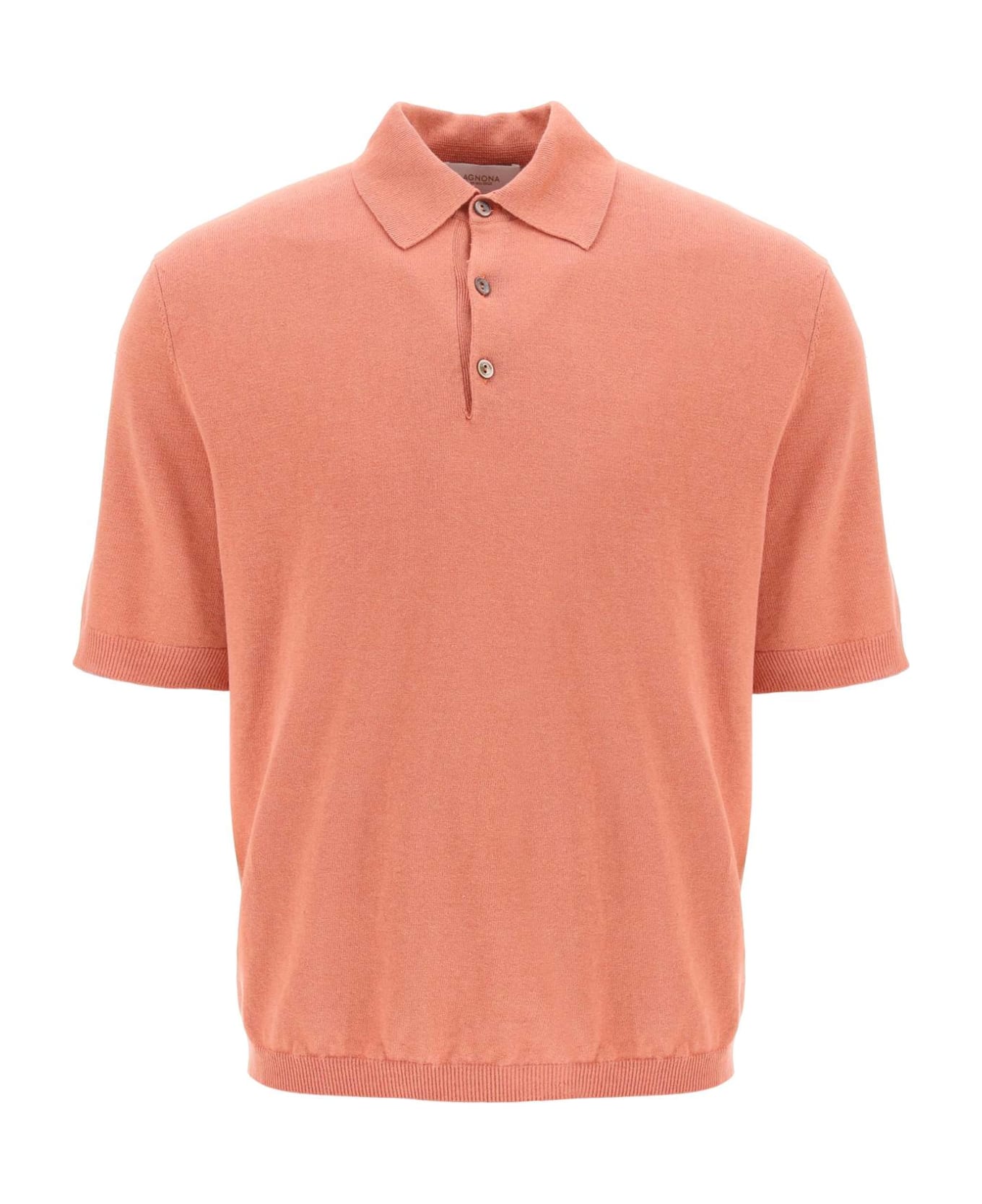 Agnona Linen And Cotton Jersey Polo - CORAL (Red) ポロシャツ