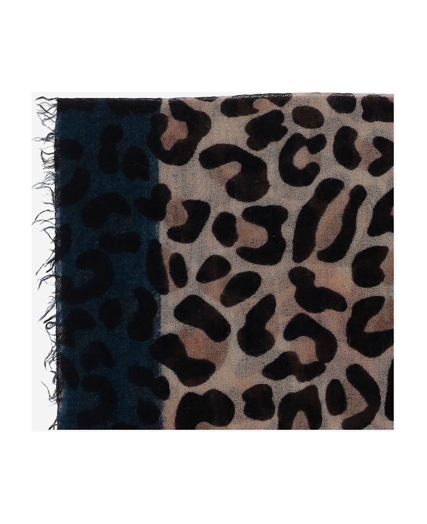 Faliero Sarti Maila Cashmere Scarf With Leopadrata Pattern - Red