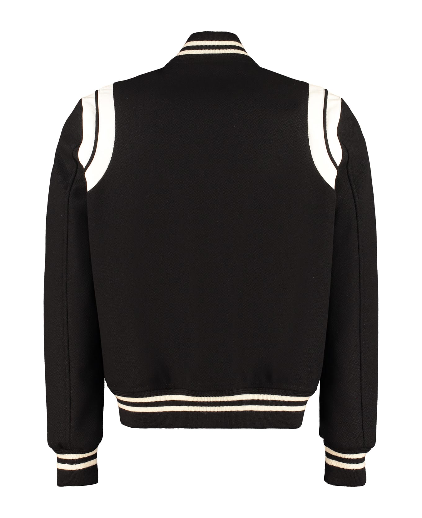 Saint Laurent Teddy Wool Bomber Jacket - black