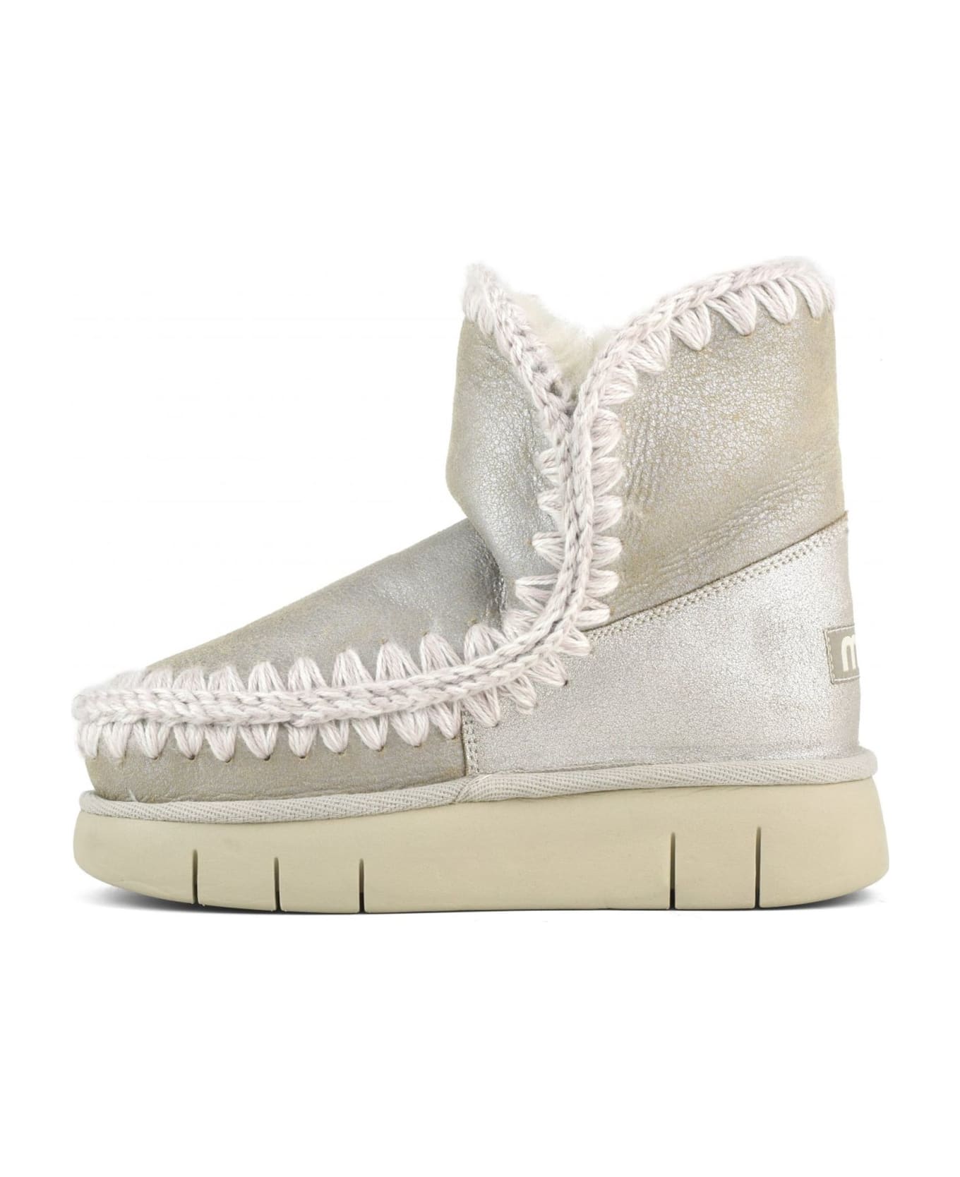 Mou Eskimo 18 Bounce In Stone Metallic Sheepskin - Grigio