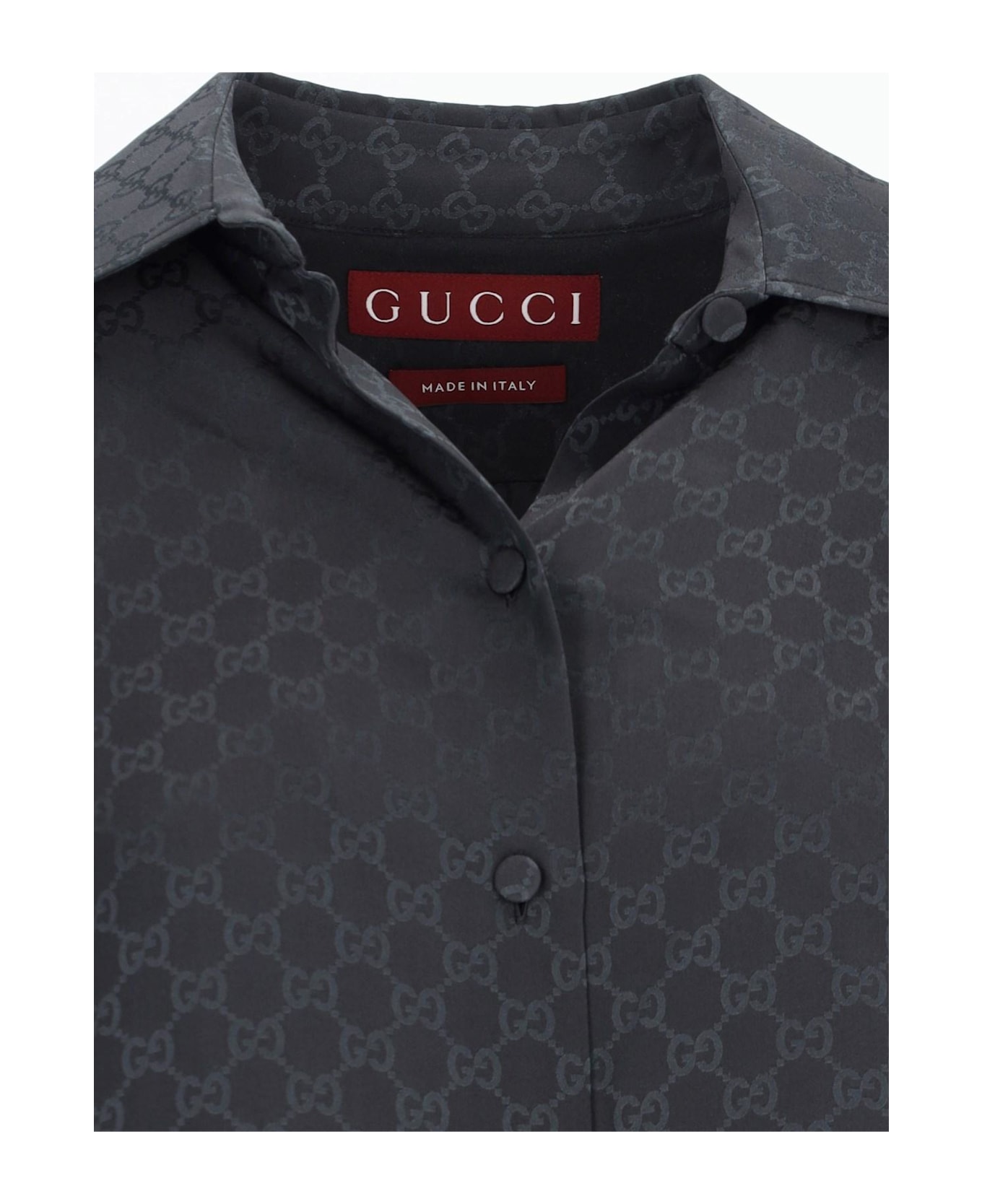 Gucci 'gg' Logo Shirt - Black シャツ