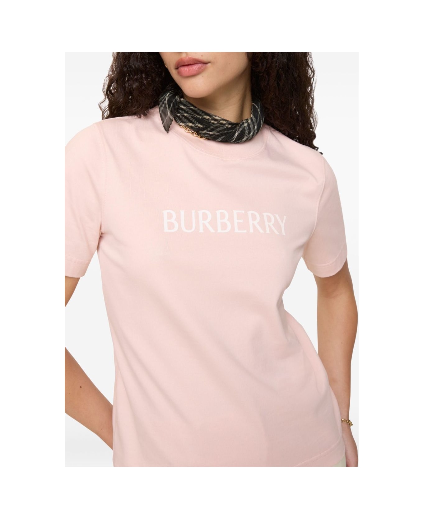 Burberry Logo Cotton T-shirt - Lilac