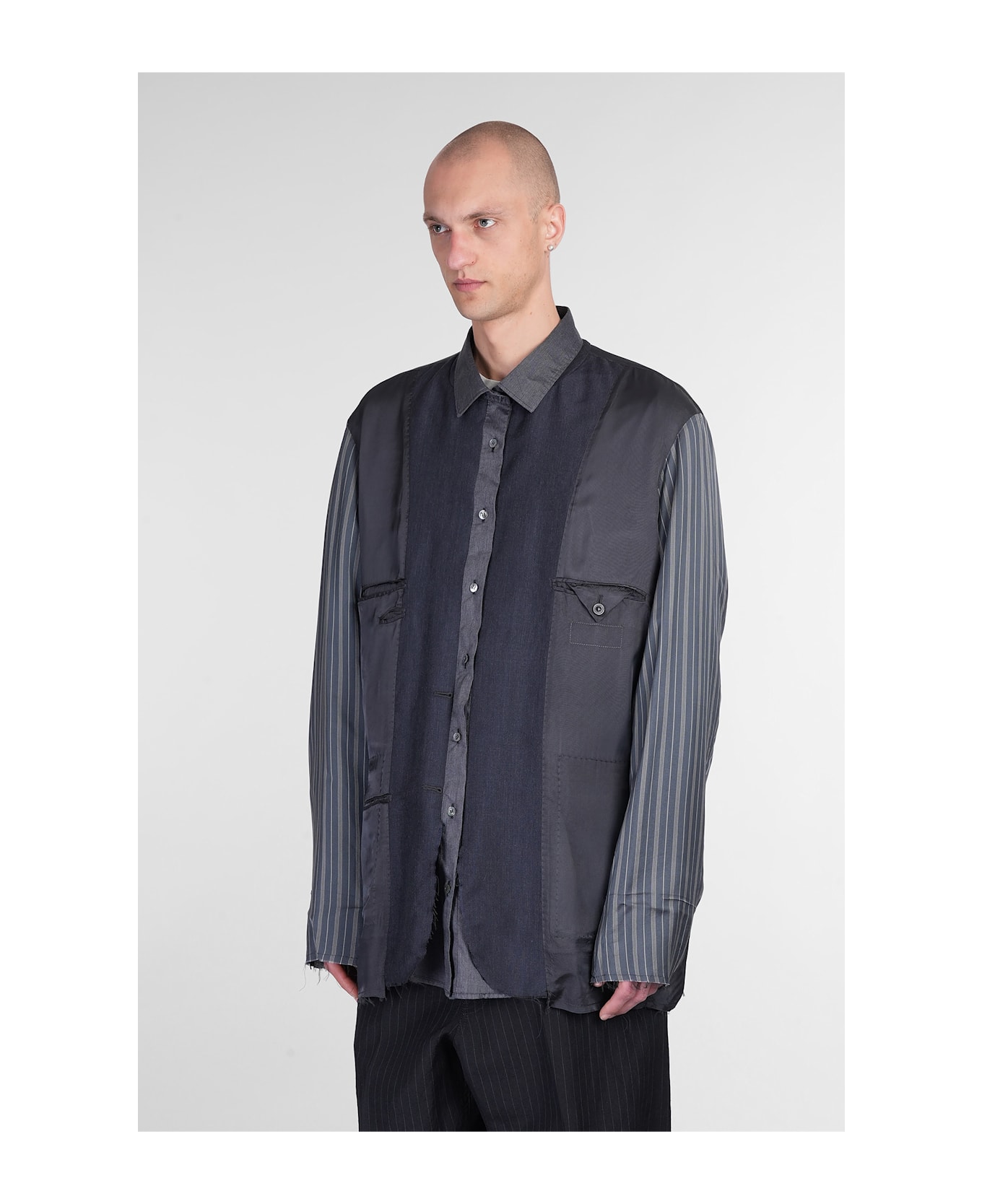 Maison Margiela Casual Jacket In Multicolor Wool - CHARCOAL
