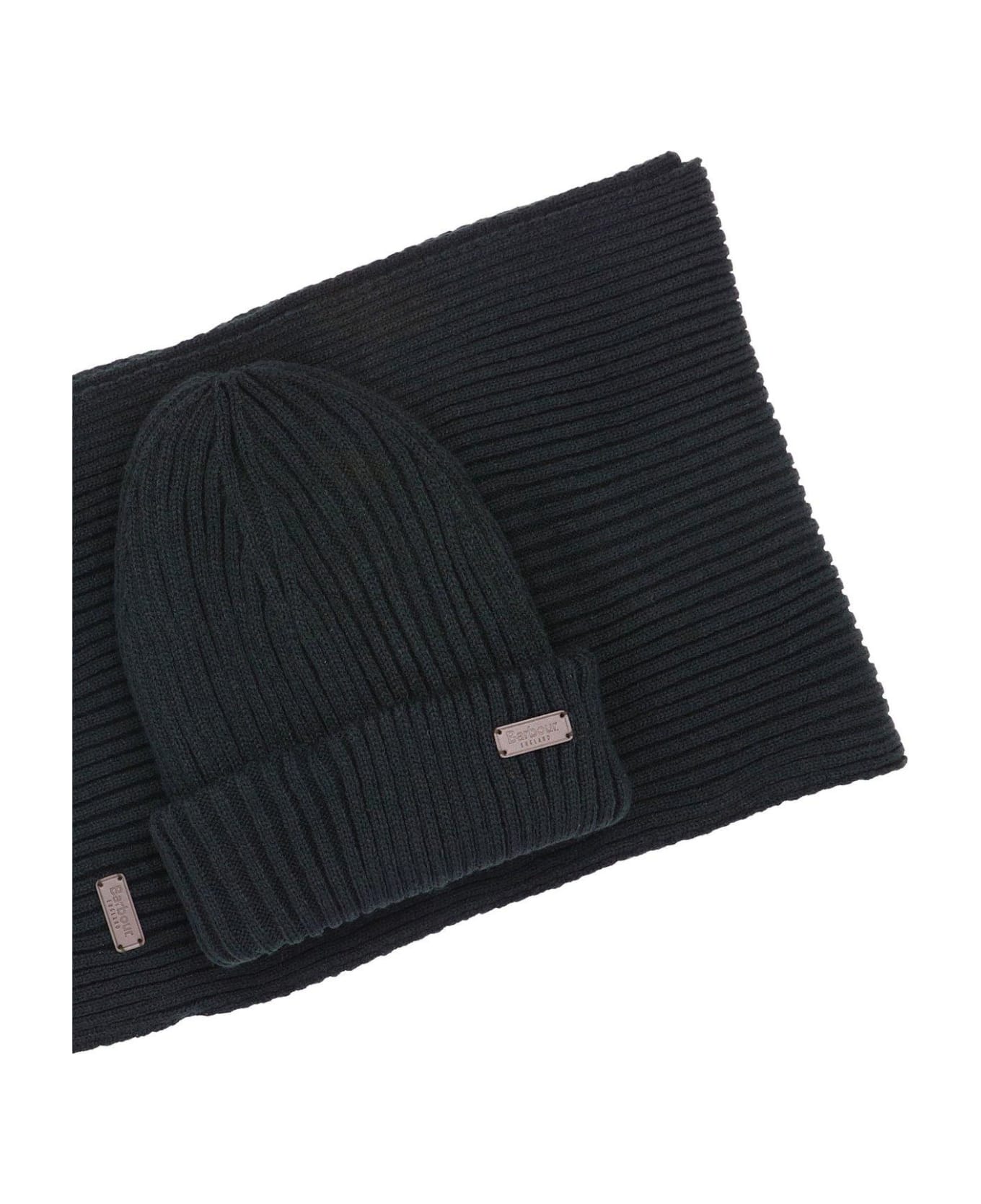 Barbour Crimdon Beanie & Scarf Gift Set - Black