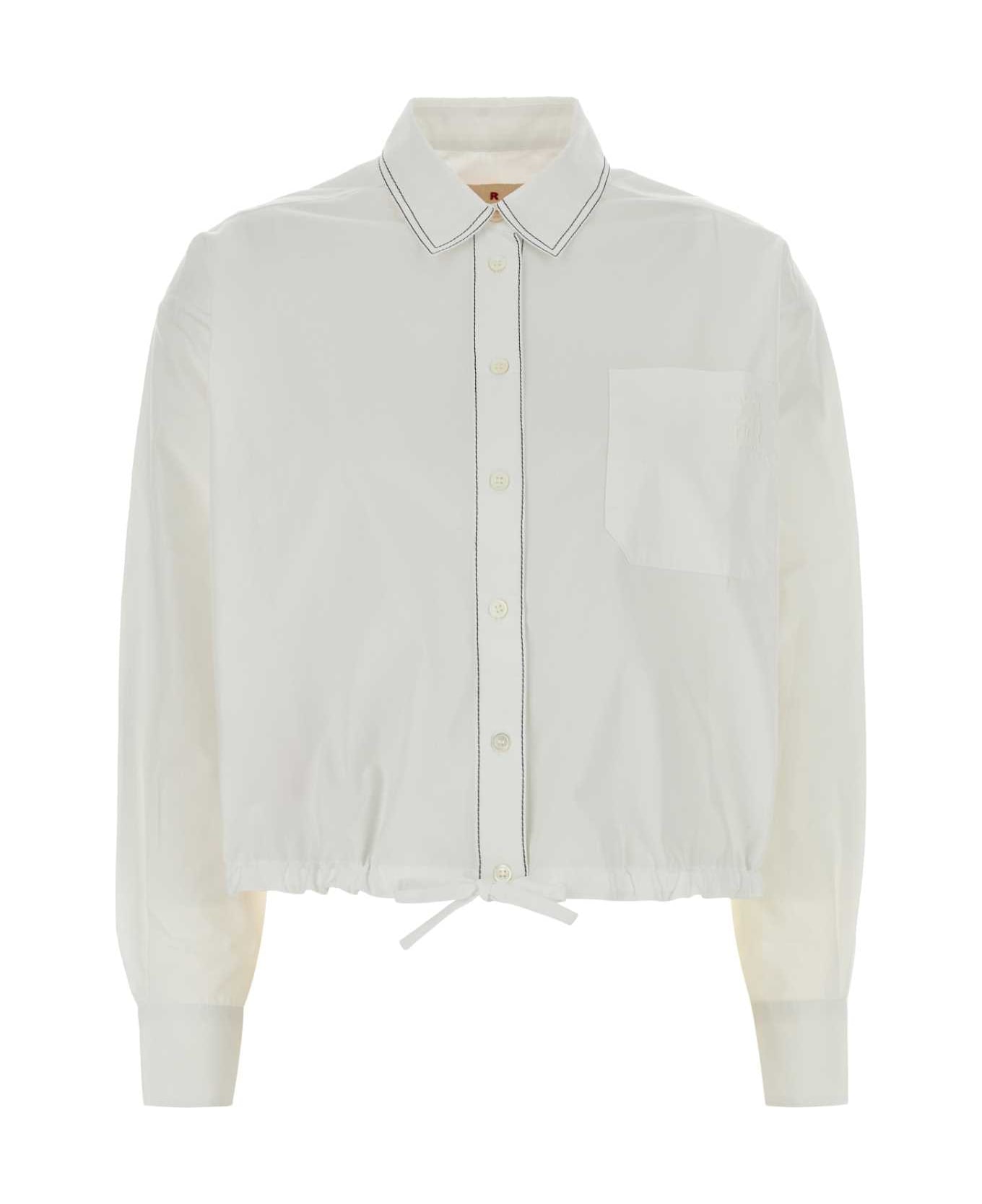 Marni White Poplin Oversize Shirt - Lily White