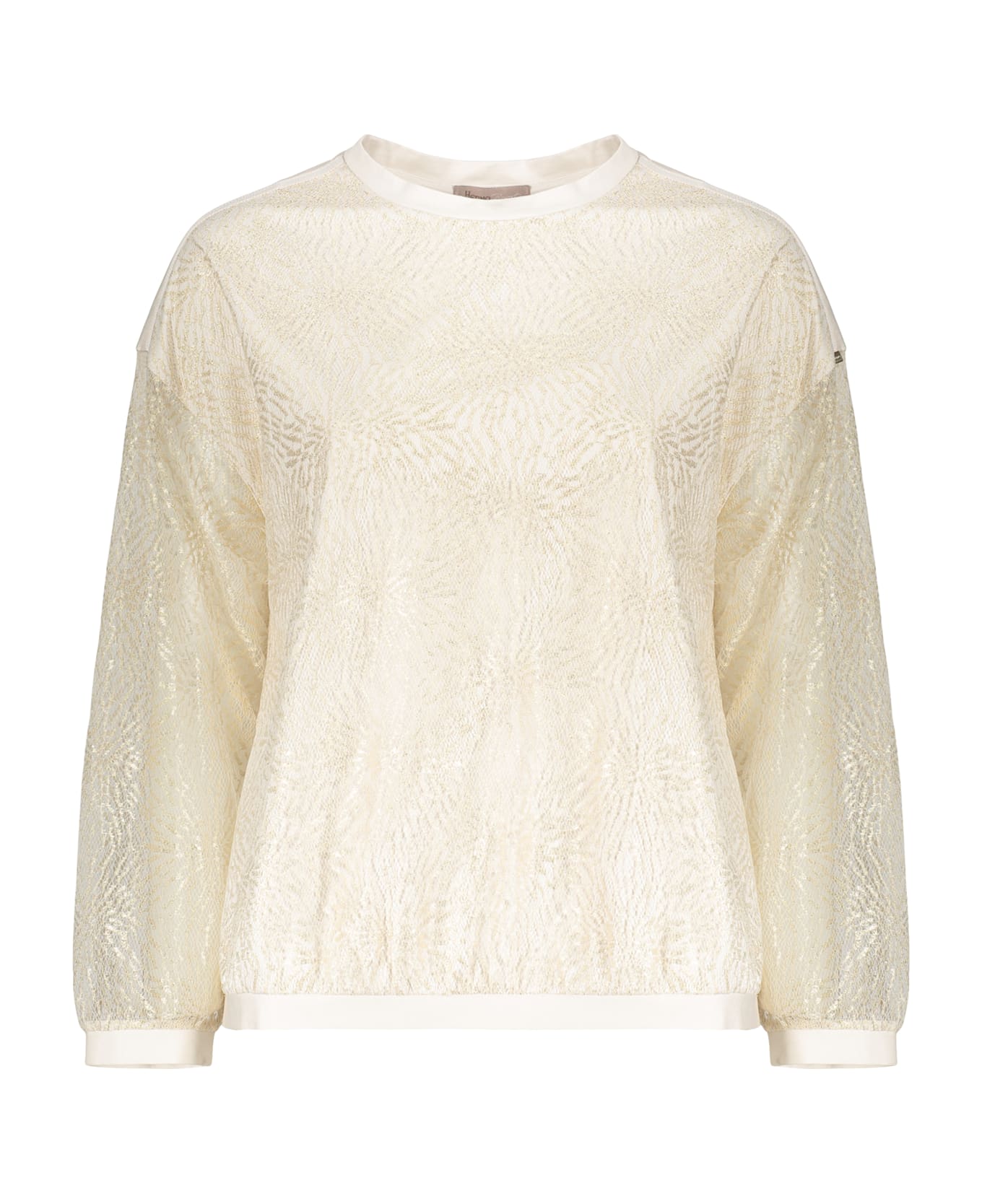 Herno Elegant Light Beige Blouse With Long Sleeves - Beige