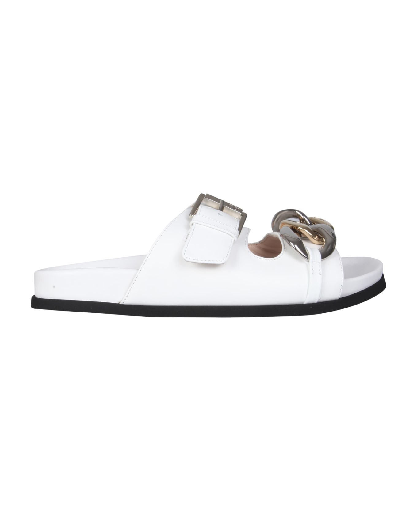 N.21 Sandals With Oversized Chain - BIANCO