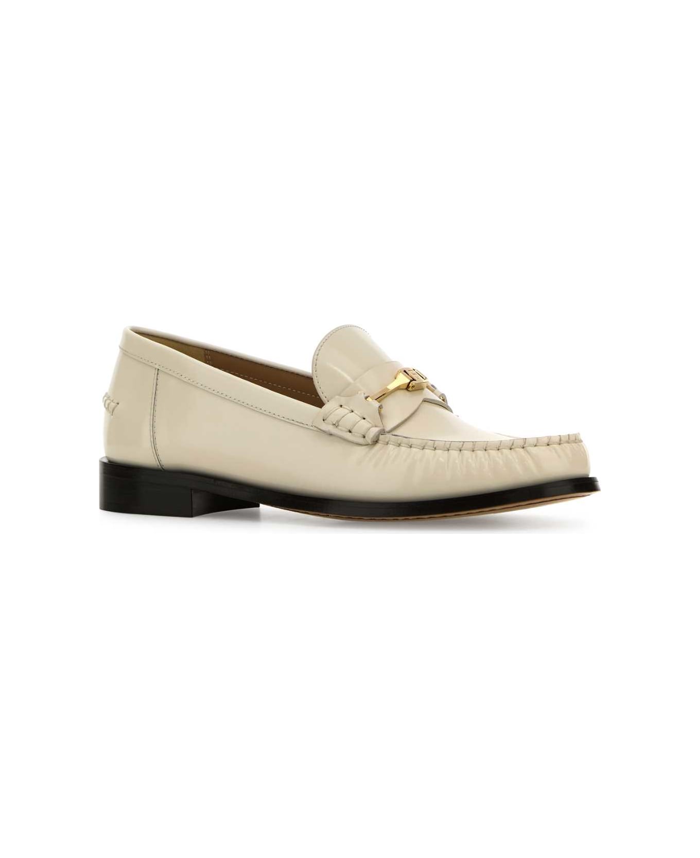Ferragamo Ivory Leather Harry Loafers - MASBISMAS