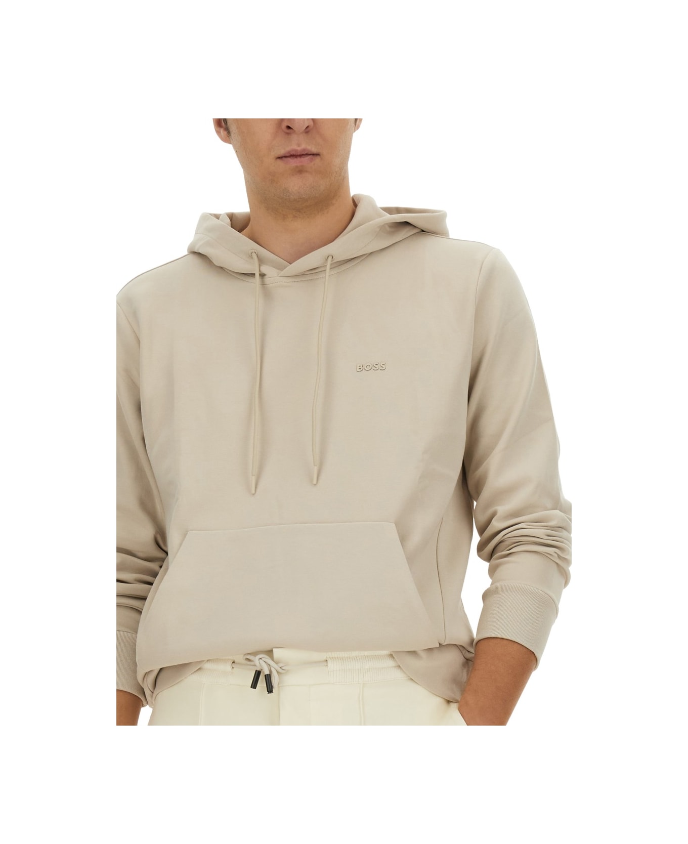 Hugo Boss Sweatshirt With Logo - BEIGE