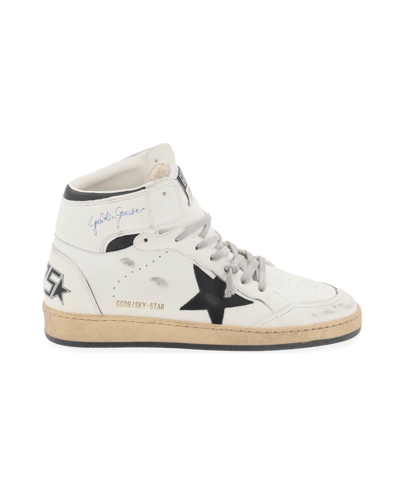 Golden Goose Sky-star Hi-top Sneakers - WHITE BLACK (White)