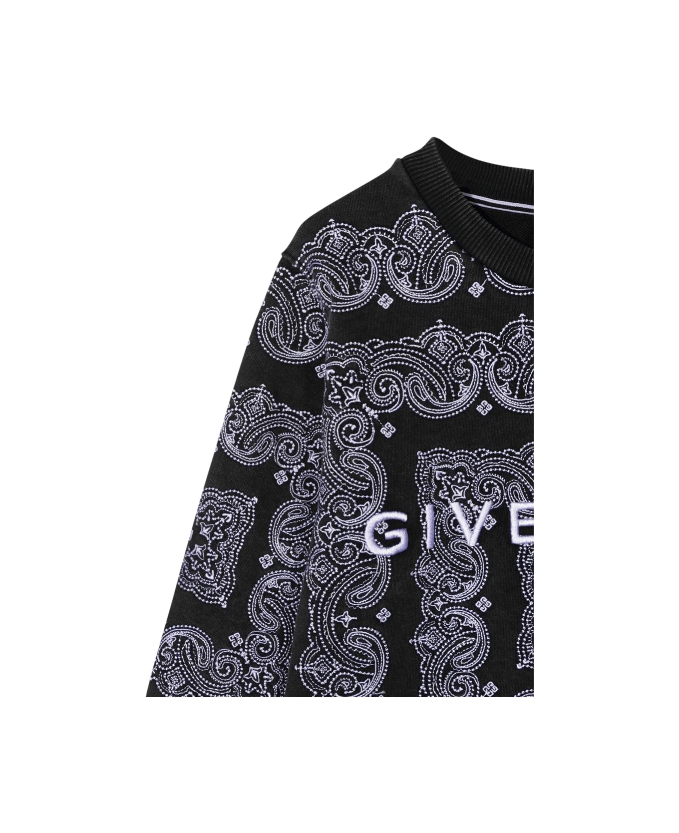 Givenchy Crewneck Sweatshirt Patterned Print And Logo - BLACK