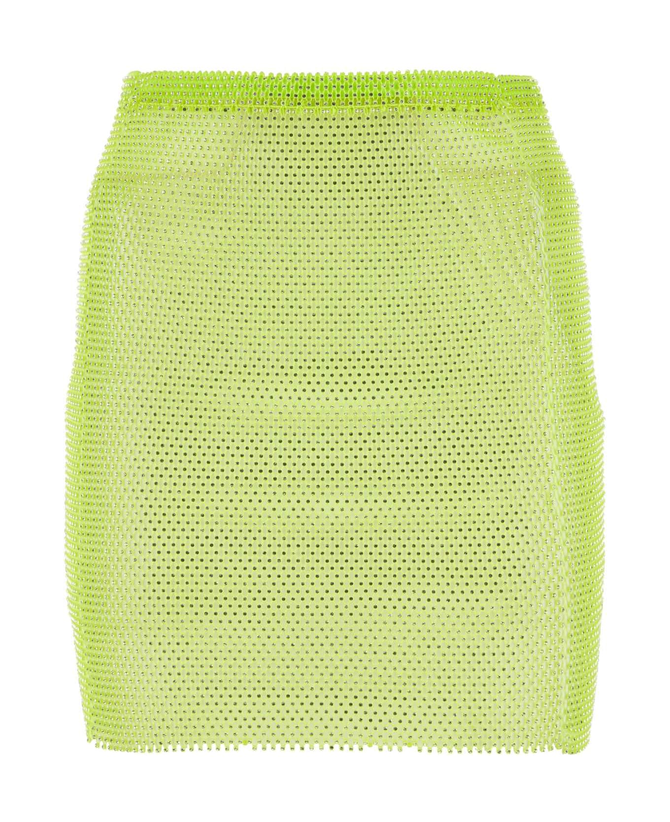 Santa Brands Acid Green Mesh Mini Skirt - NEONLIME