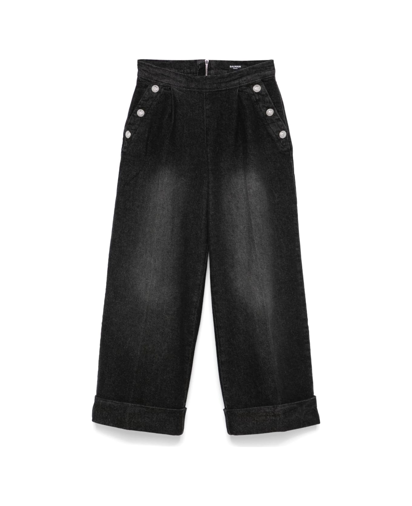 Balmain Jeans A Gamba Ampia - Gray