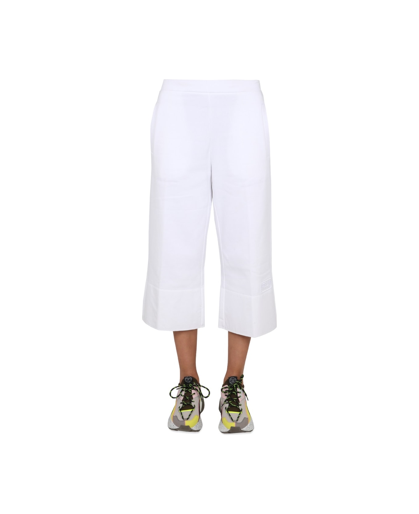 Stella McCartney Pantalone Con Ricamo Logo - WHITE
