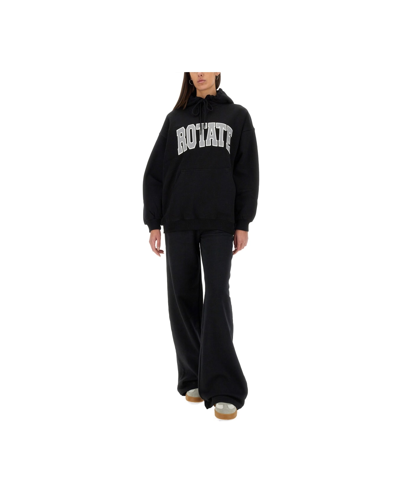 Rotate by Birger Christensen Cotton Fleece Pants - BLACK