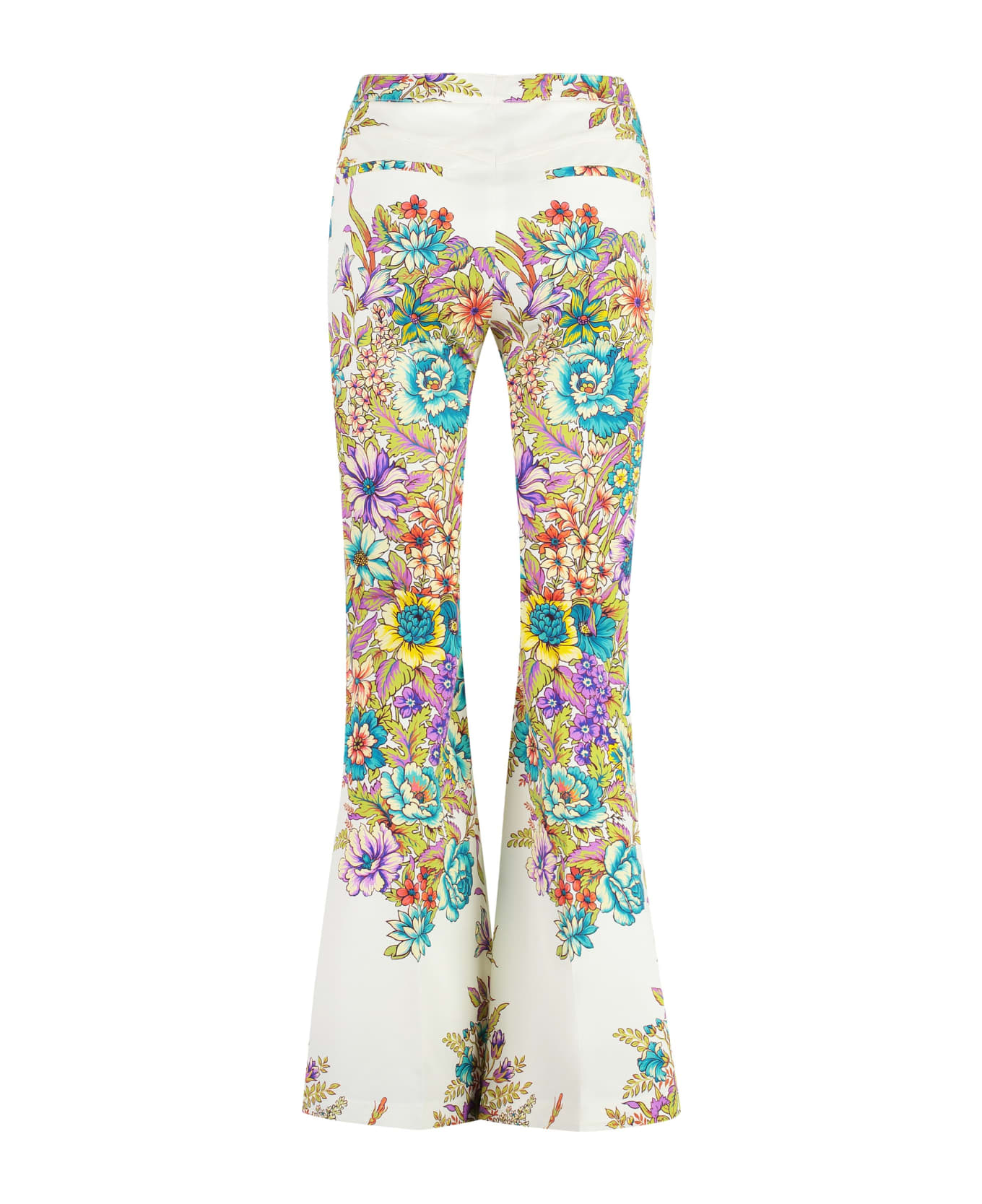 Etro Multicolour Bouquet Print Trousers - White ボトムス