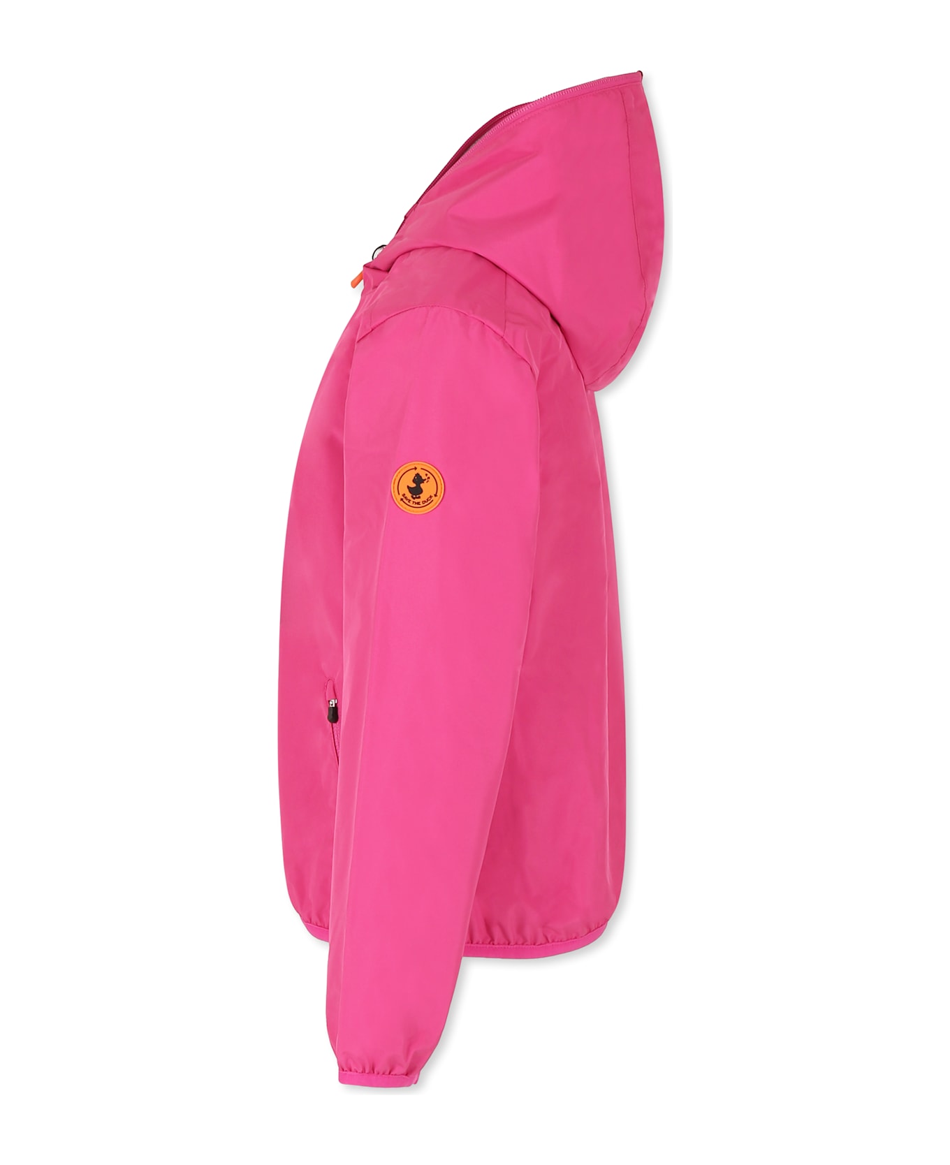 Save the Duck Fuchsia Windbreaker Jacket For Girl With Logo - Fuchsia