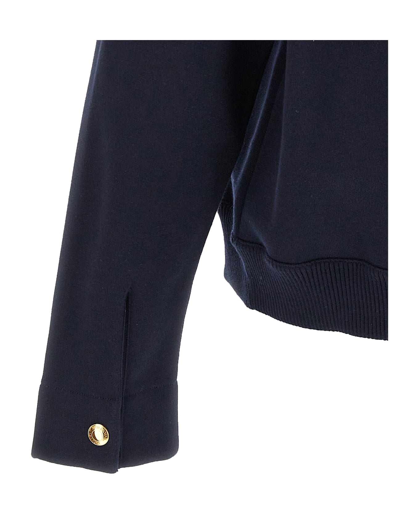 Thom Browne Navy Cotton Bomber Jacket - Blue