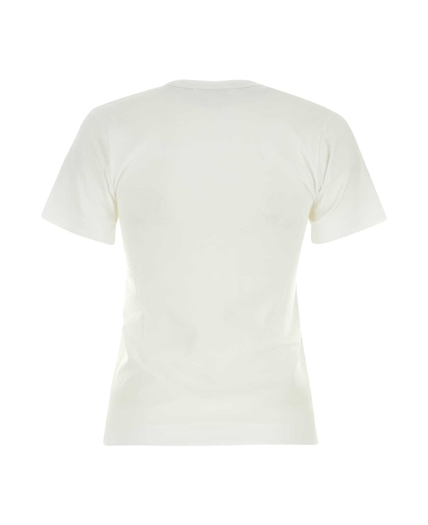 Comme des Garçons Play White Cotton T-shirt - WHTRED