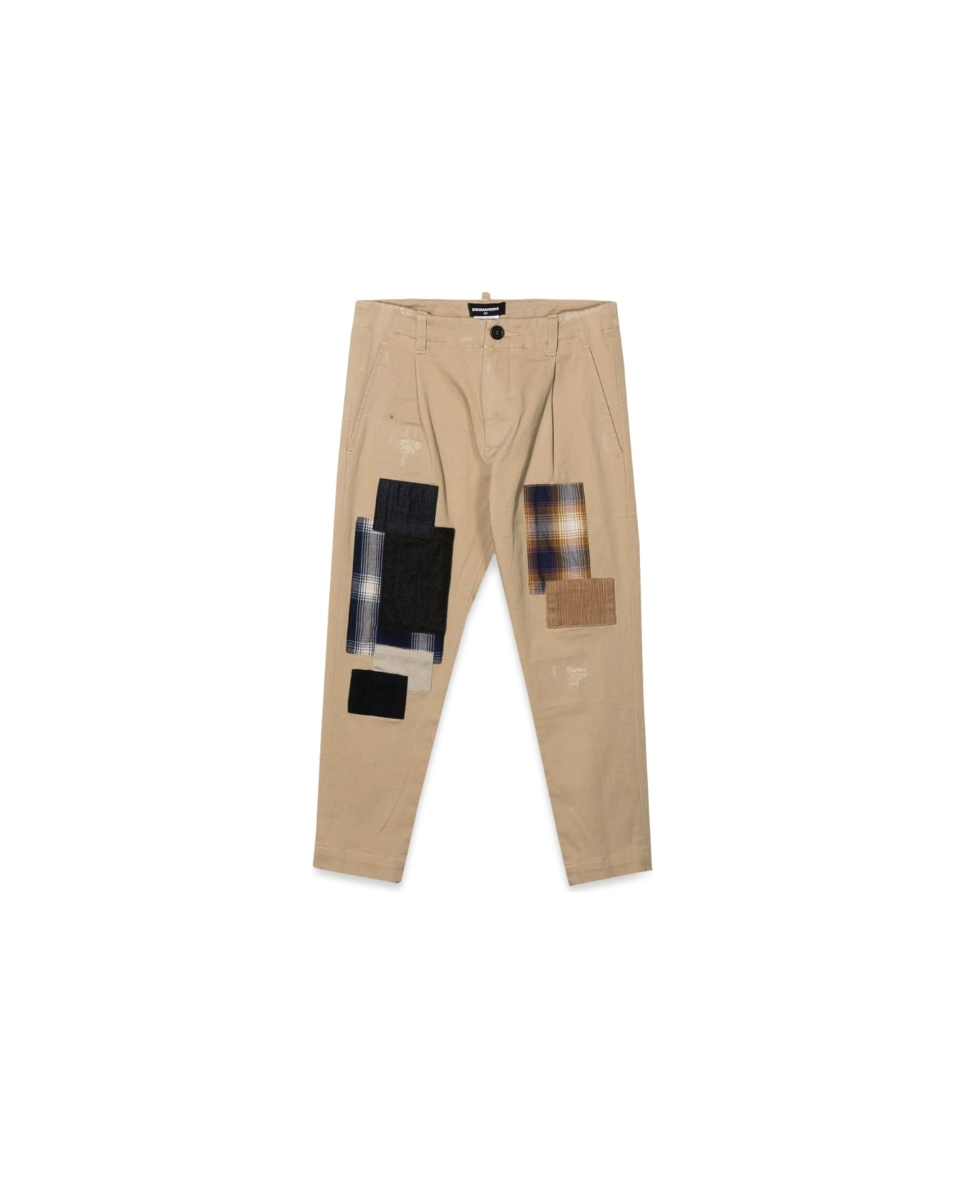 Dsquared2 Pants With Patches - BEIGE